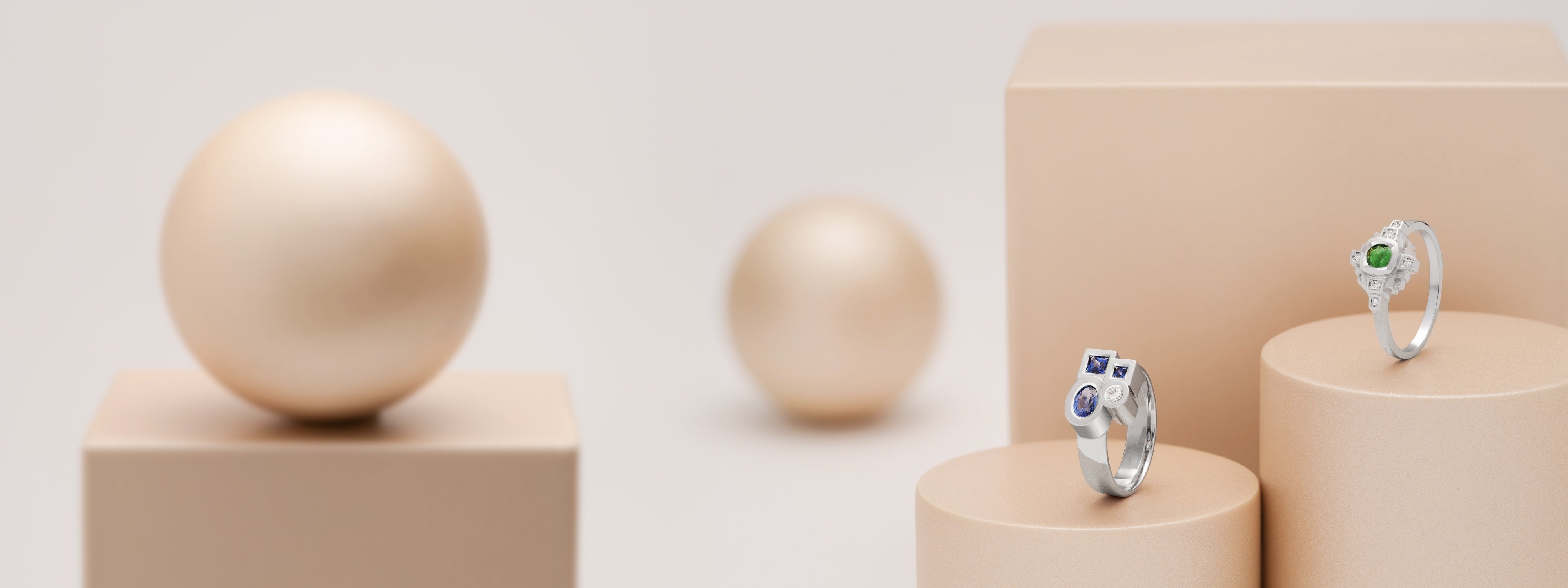 Colored stone rings