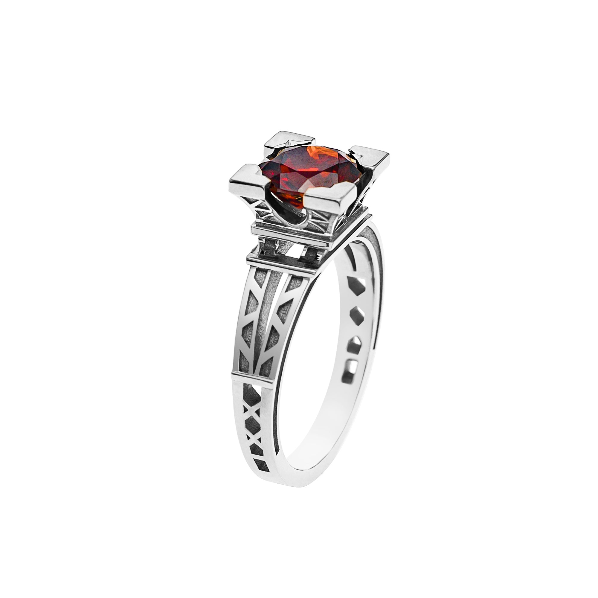 Ring French Kiss garnet in gold