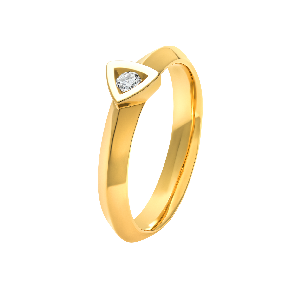 Bague Alliance Solitaire CZ Sur Argent 925 - Taille 53 - Style Vintage Années 70 - Neuf Vieux Stock