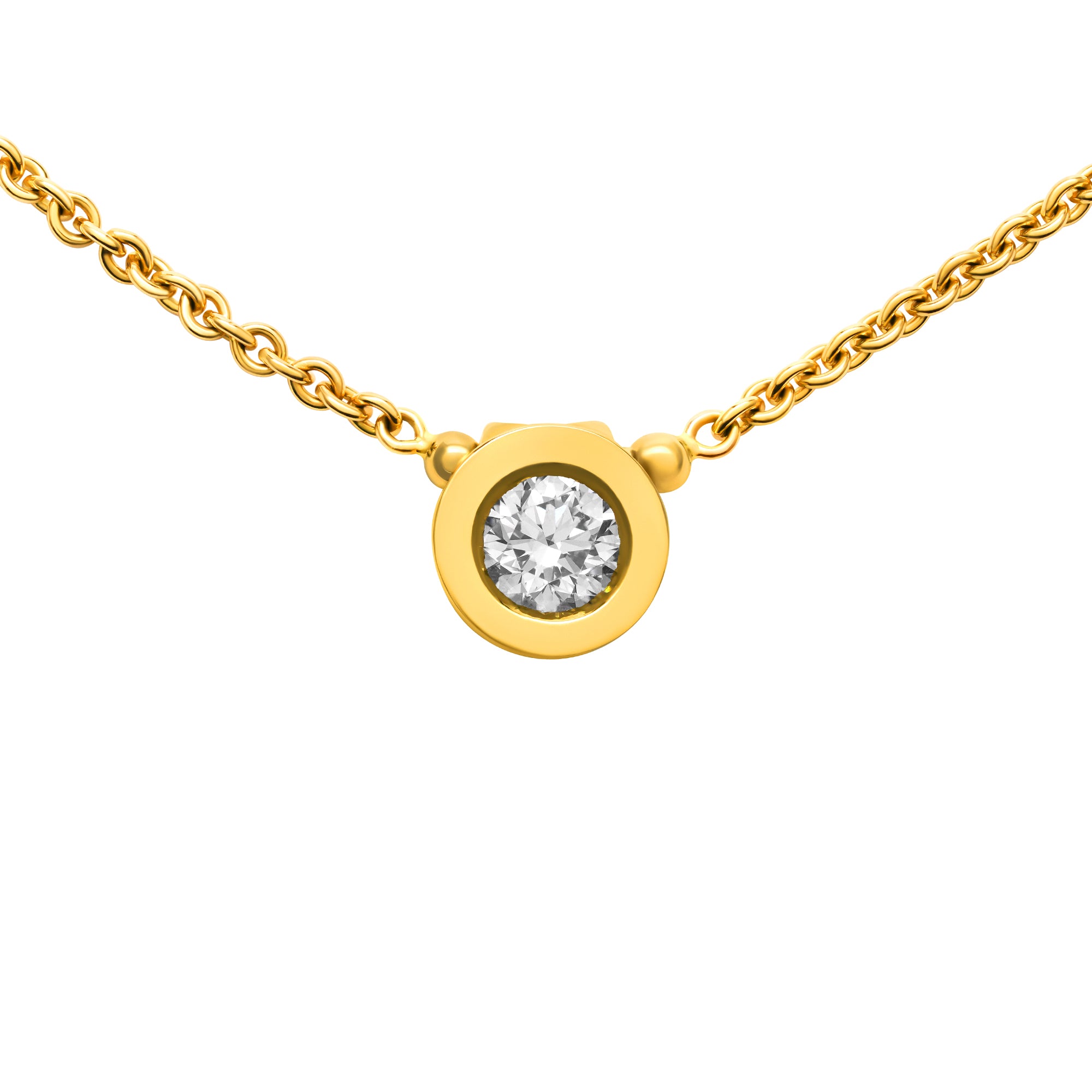 Pendentif Simplicité rond en or et diamant
