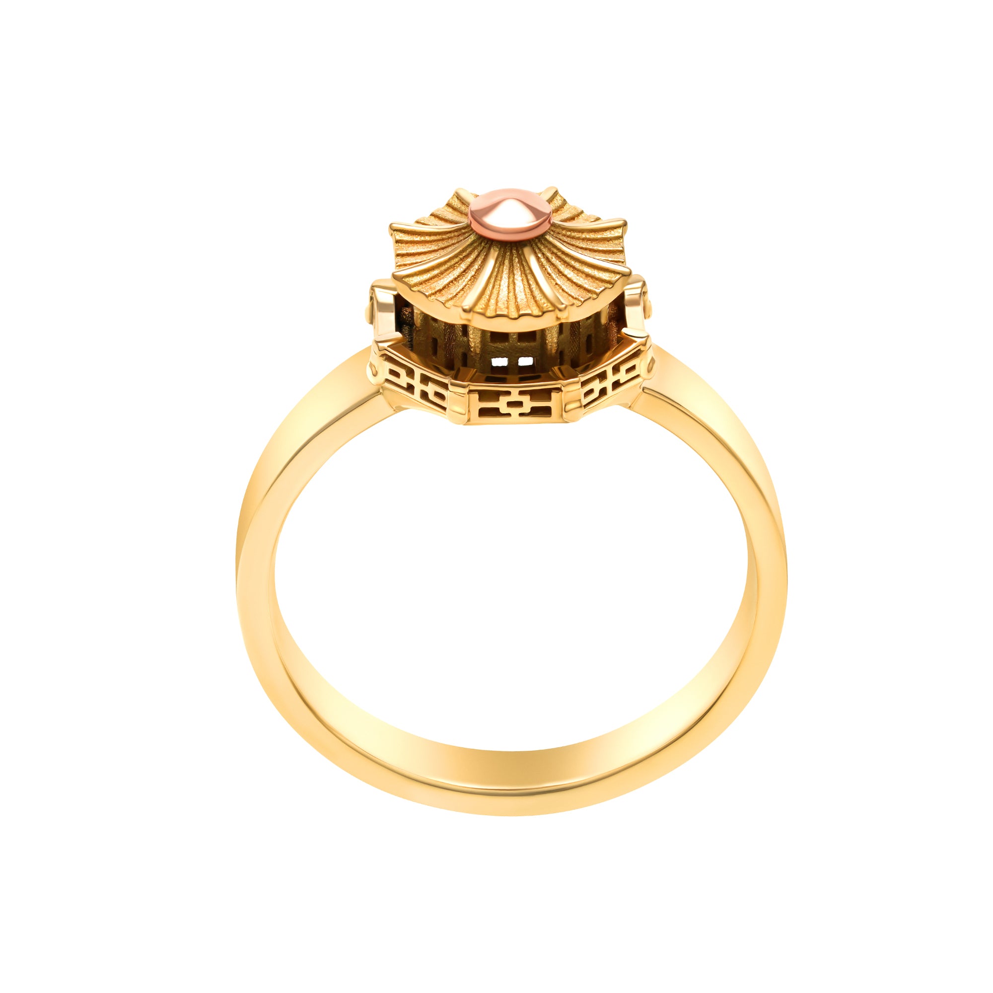 Bague architecture Pagode Chinoise Baby en or