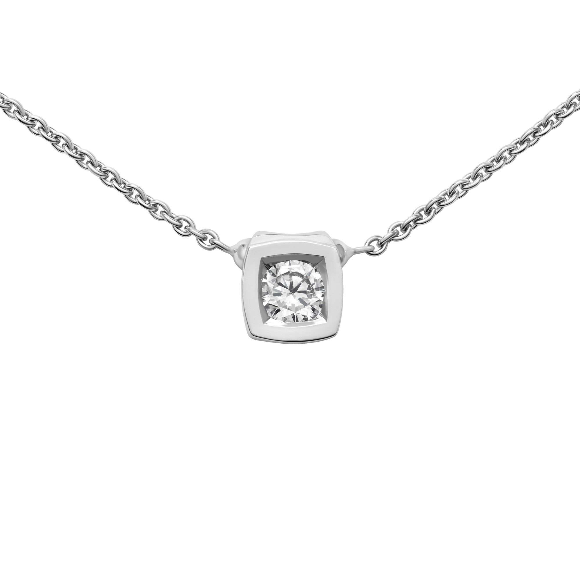 Pendentif Simplicité coussin en or et diamant