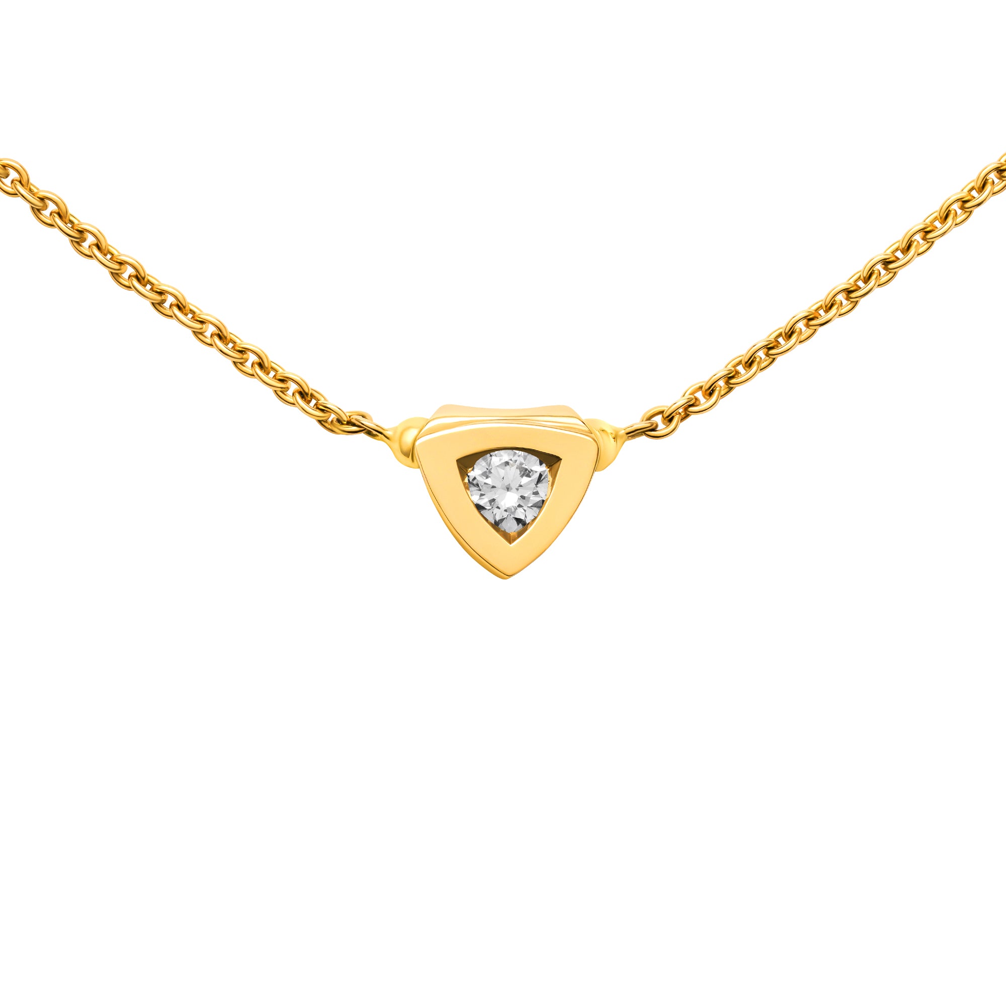 Pendentif Simplicité triangle en or et diamant