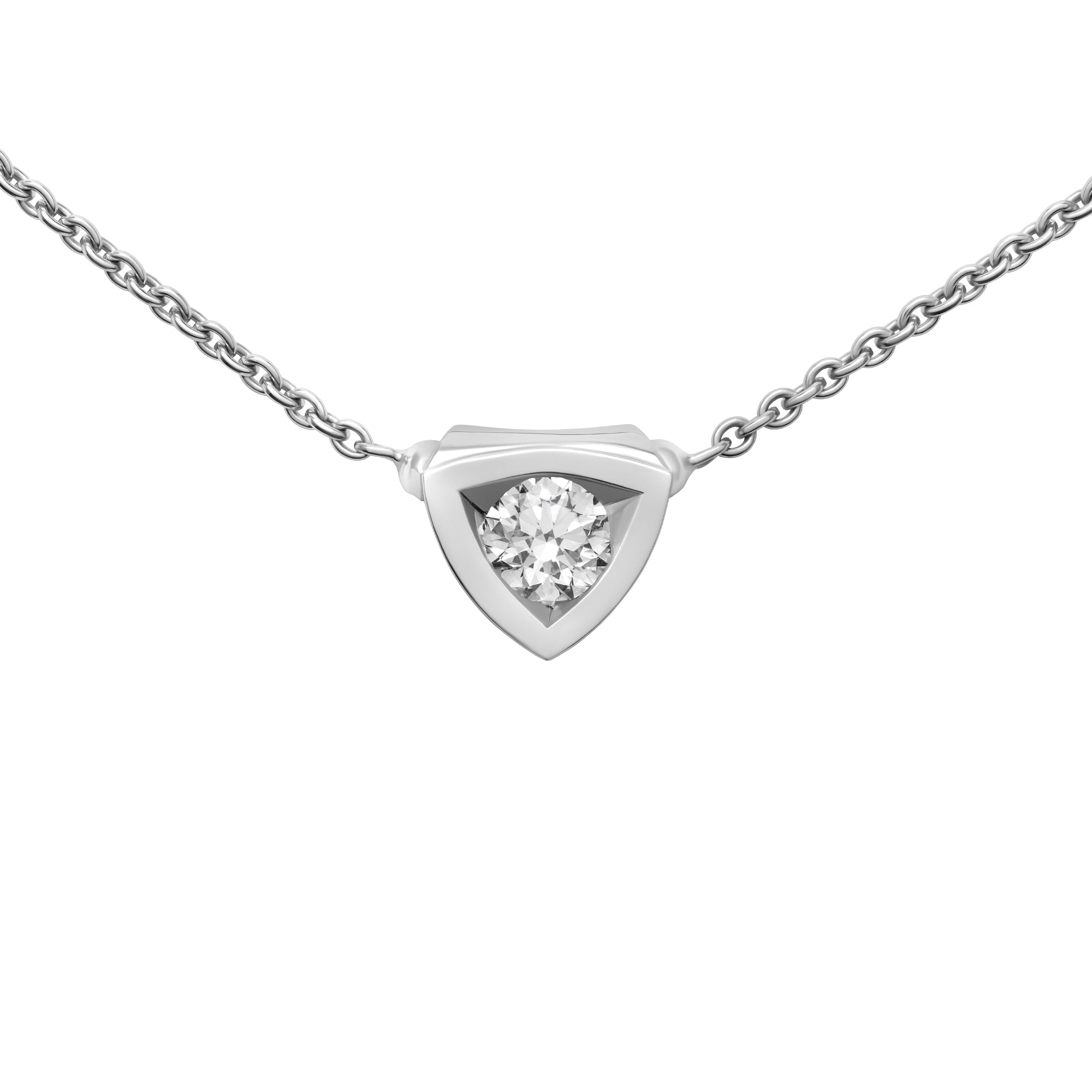 Pendentif Simplicité triangle en or et diamant