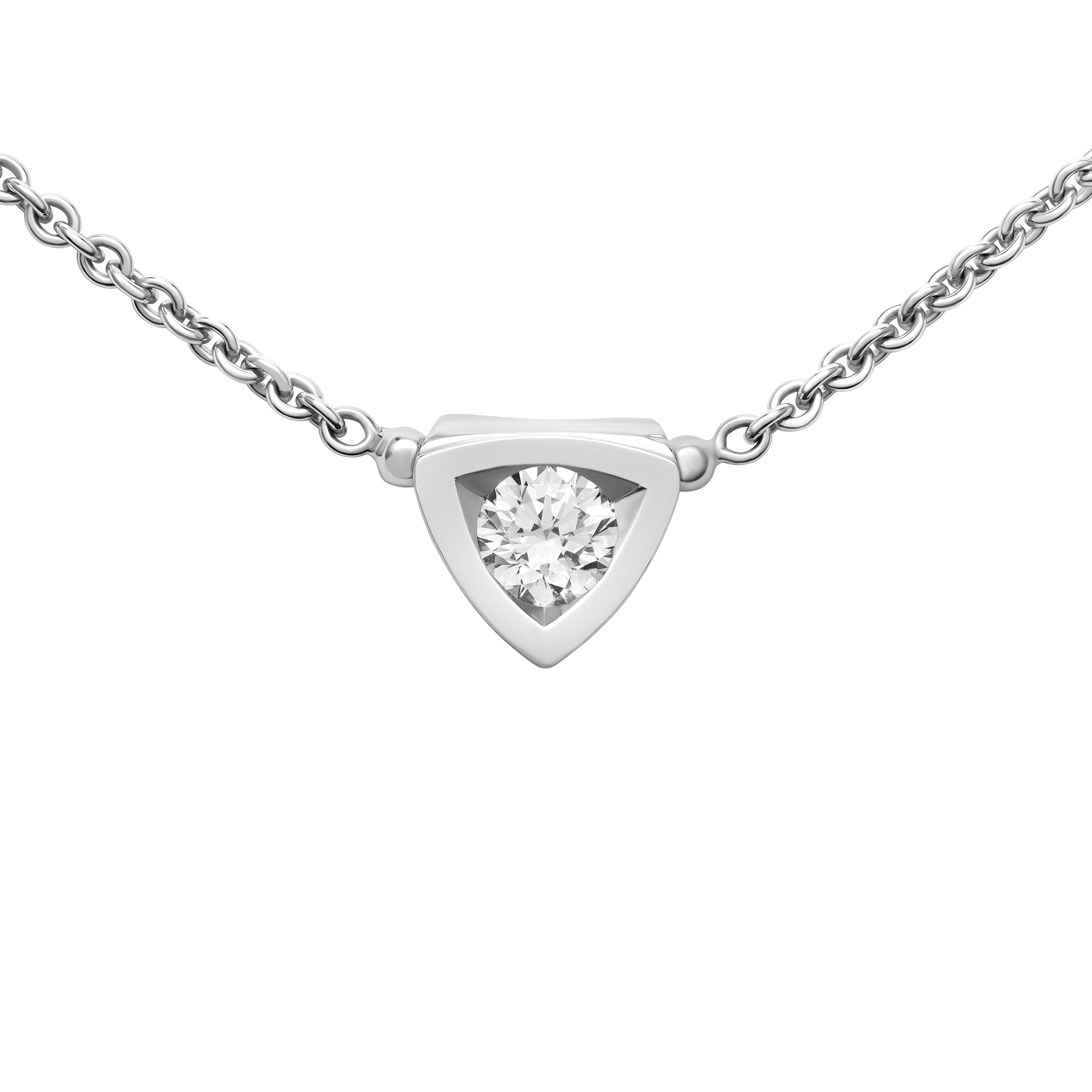 Pendentif Simplicité triangle en or et diamant