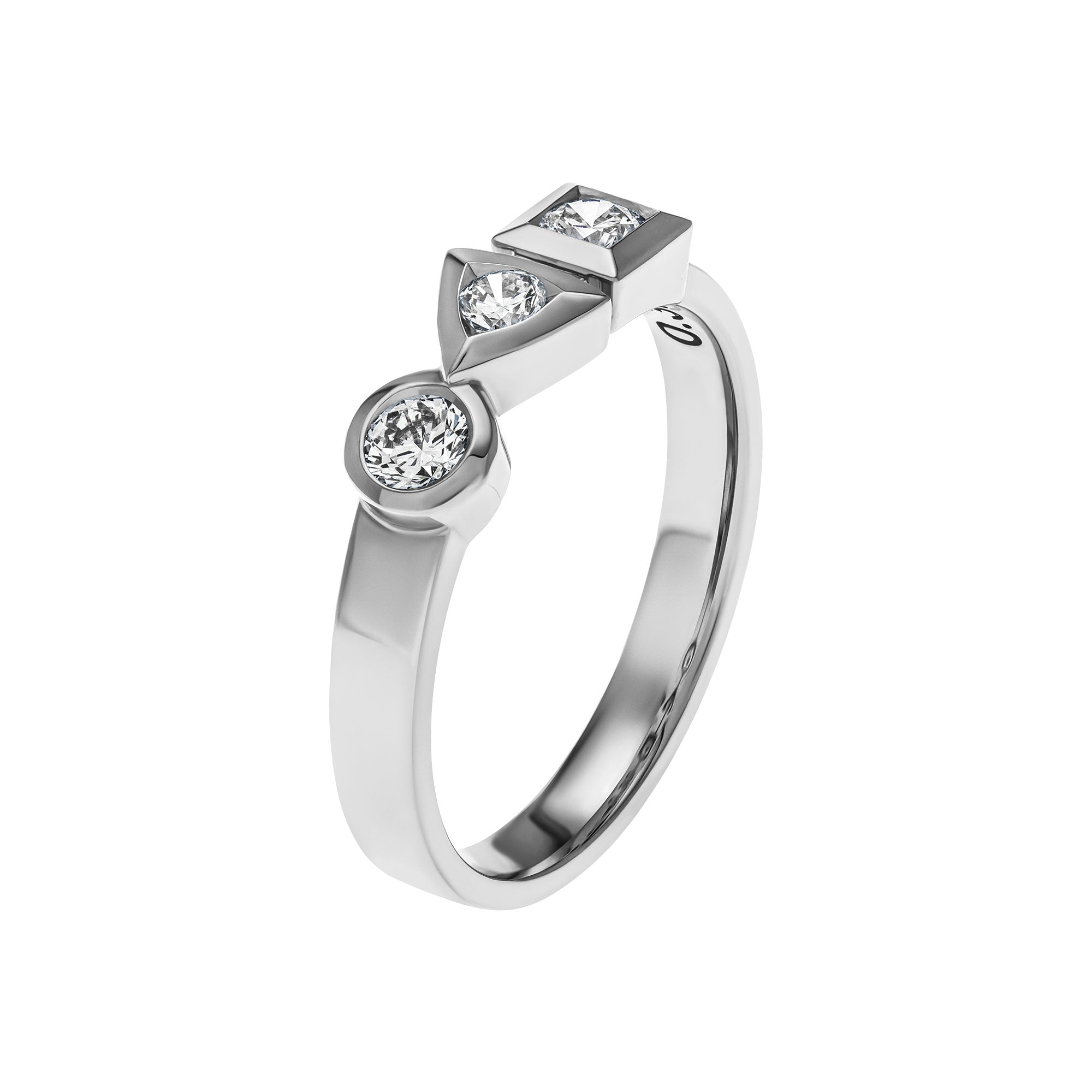 Bague Trilogie Sens 0,30 carat Tournaire or et diamants
