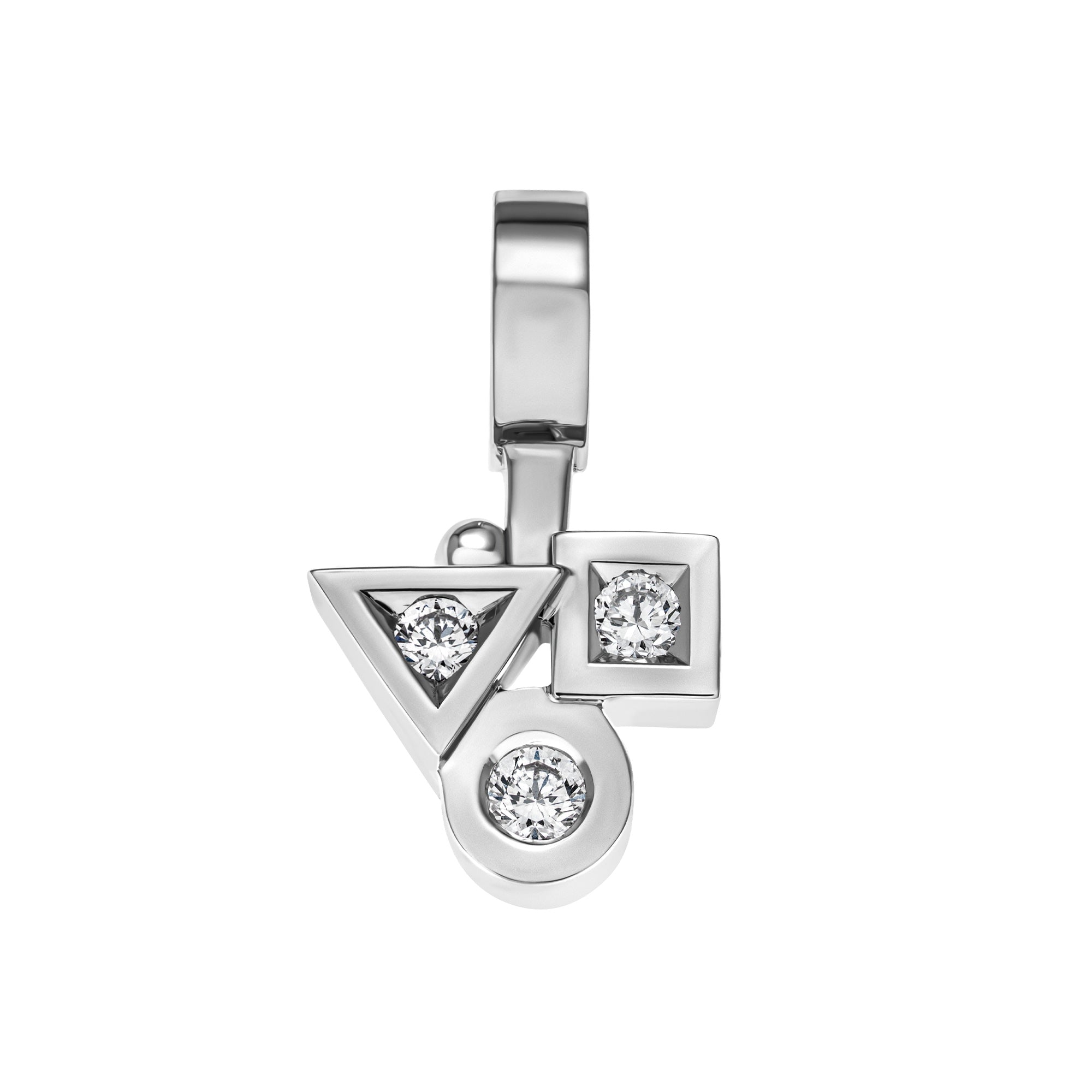 Pendentif Trilogie Cubisme diamants extra blanc en or Tournaire
