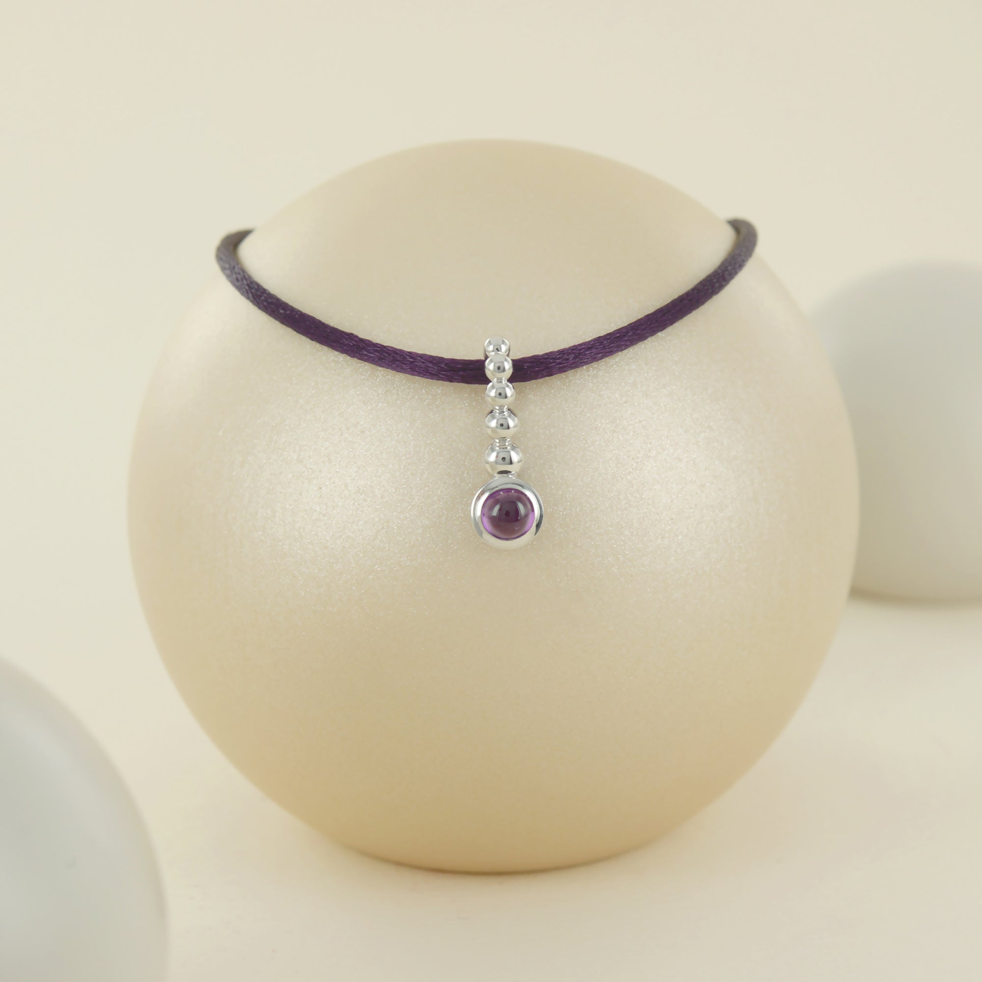 Pendentif Pétillante Small en or blanc avec rhodolite