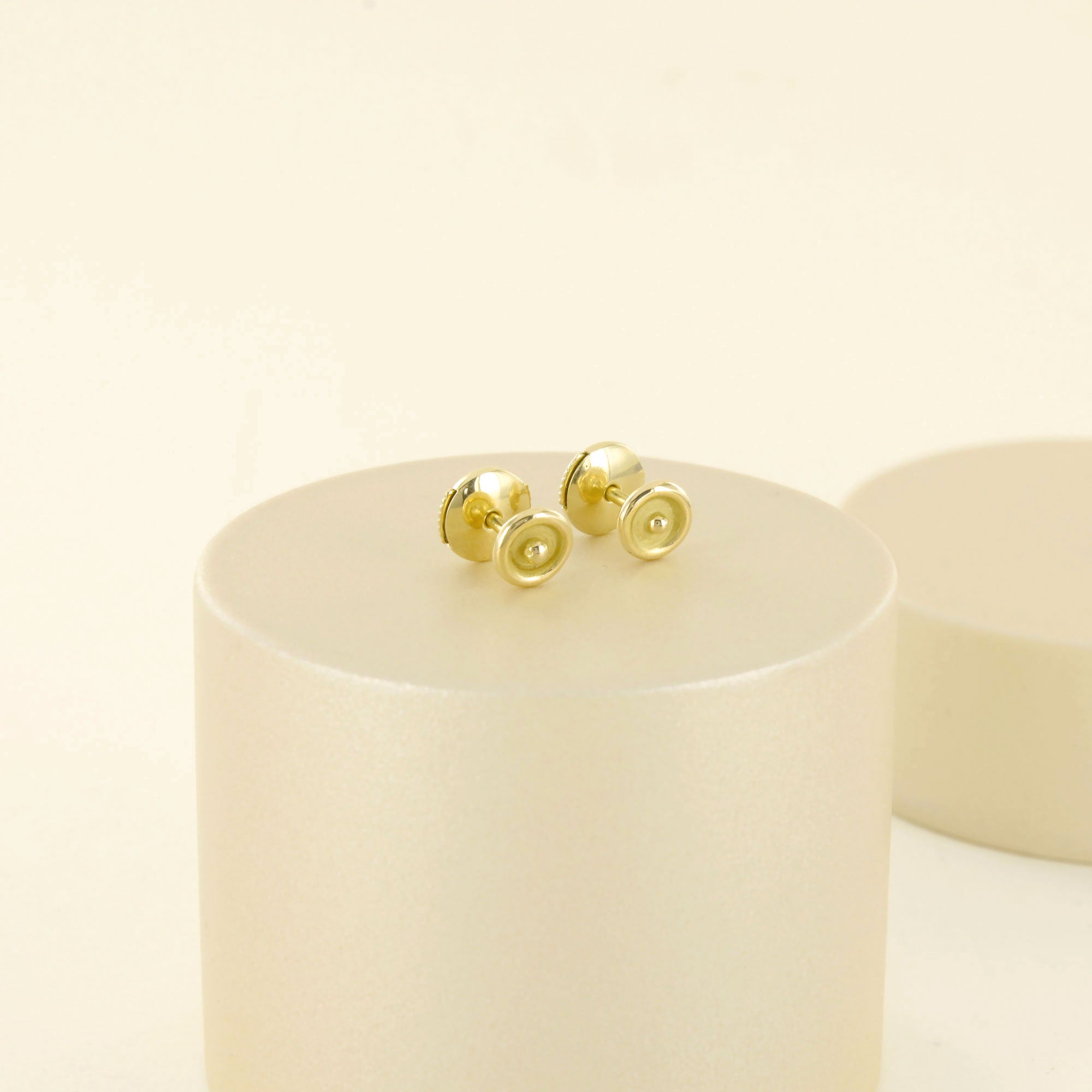 Boucles d'oreilles rondes en or jaune