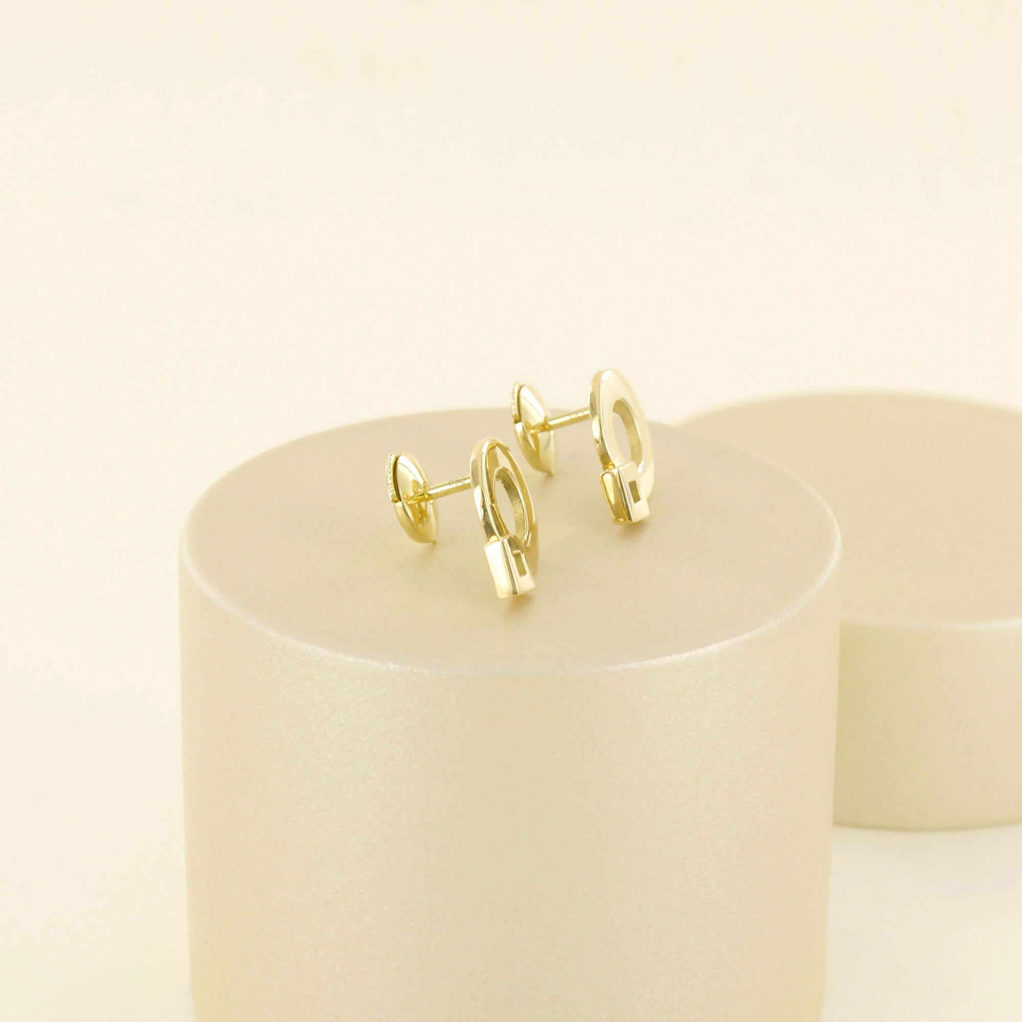 Boucles d'oreilles Signe Eclipse Labyrinthe en or jaune