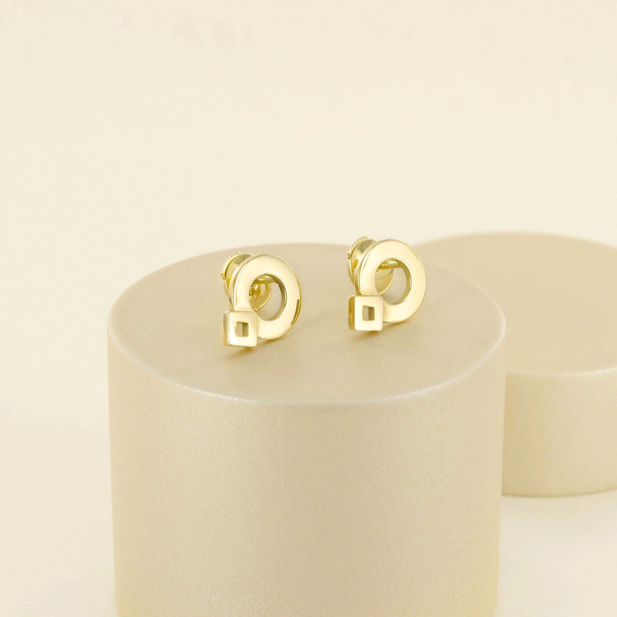 Boucles d'oreilles Signe Eclipse Labyrinthe en or jaune