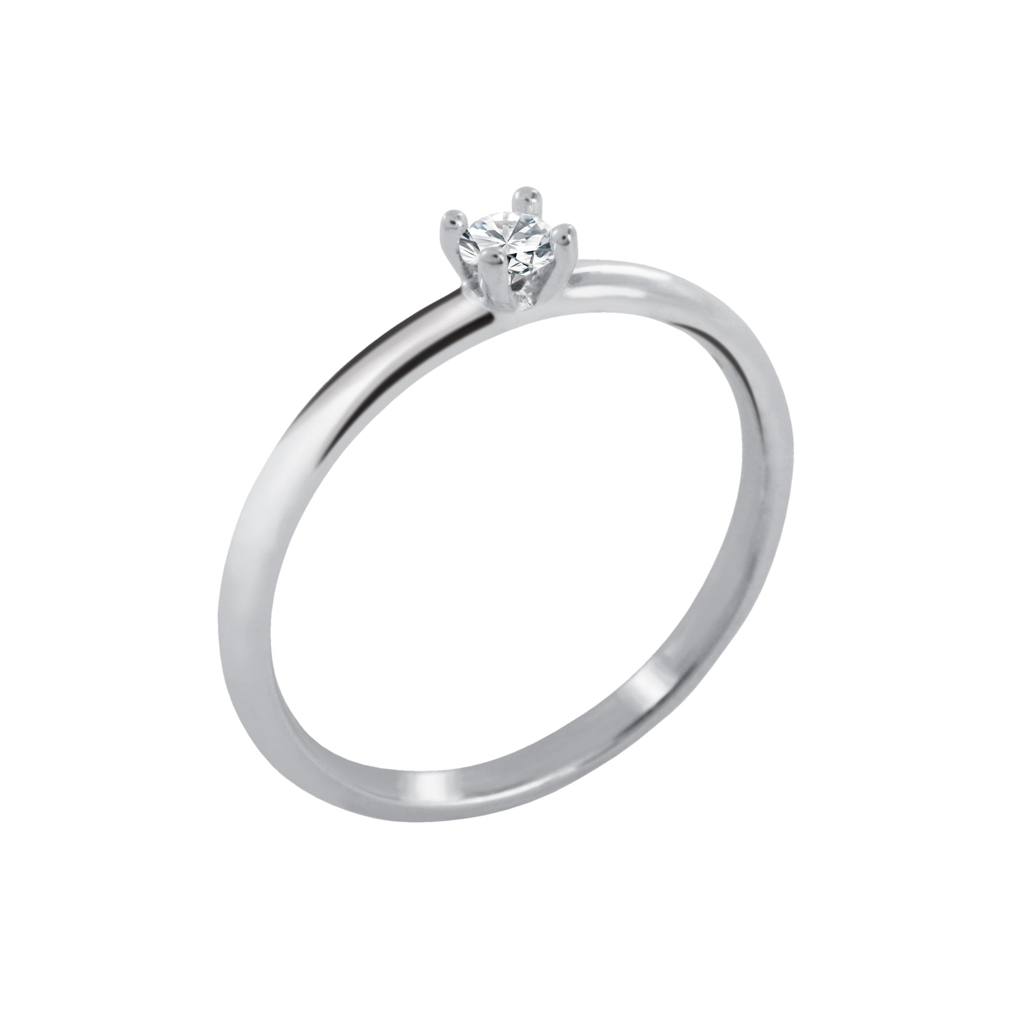 Bague Solitaire griffes Tournaire or et diamant - Main Image