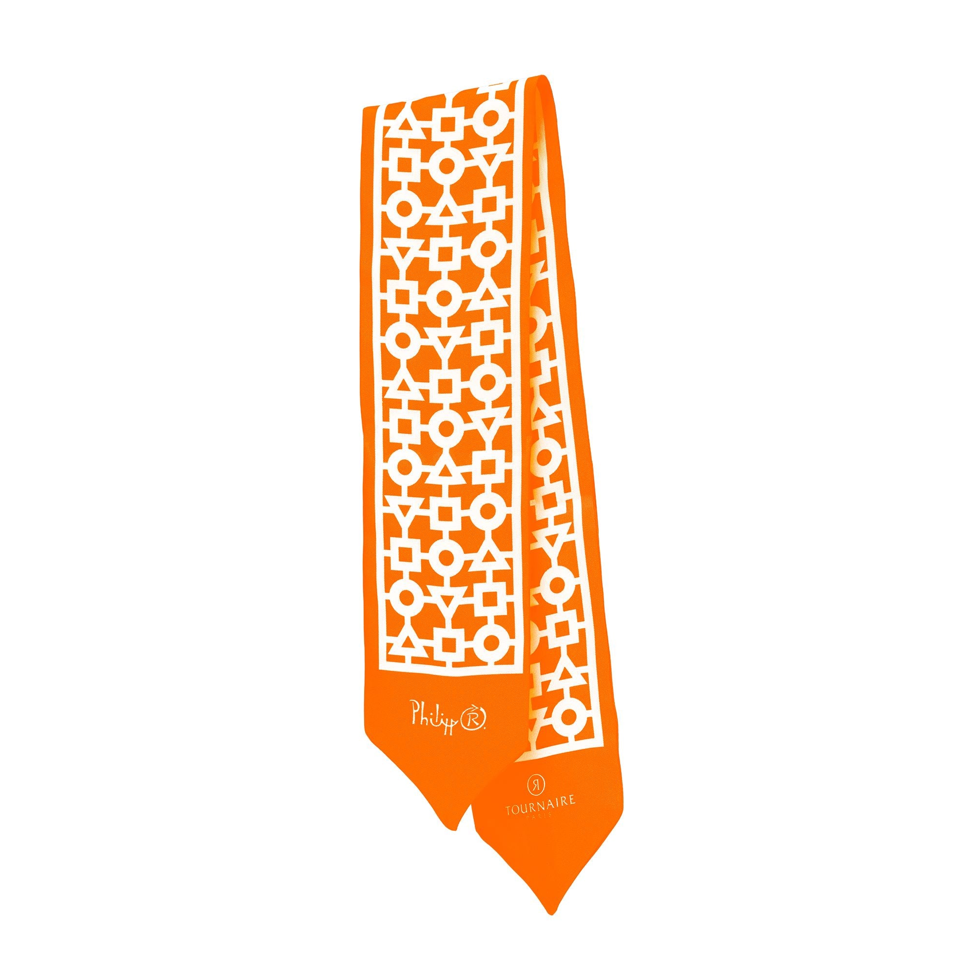 Bandeau alchimie orange en soie
