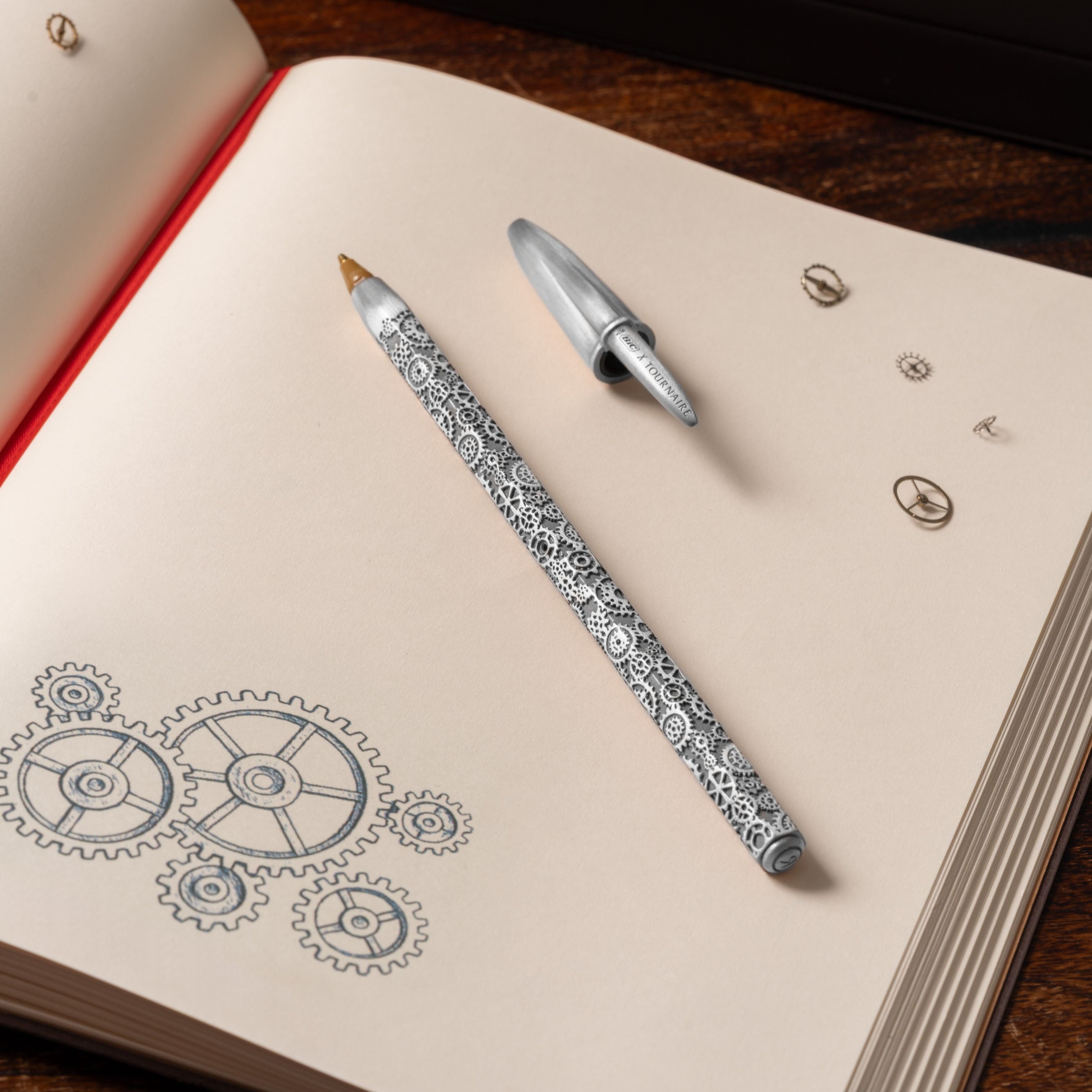 Bic cristal engrenages blanc