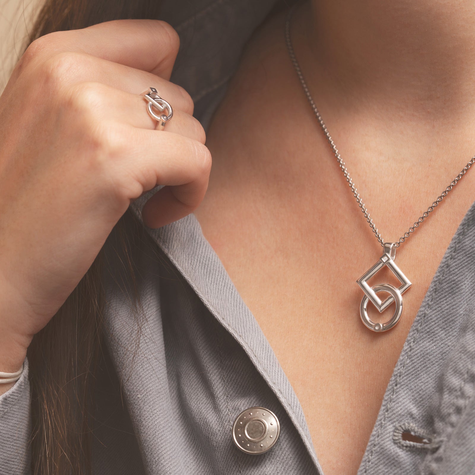 Pendentif inséparables medium en argent