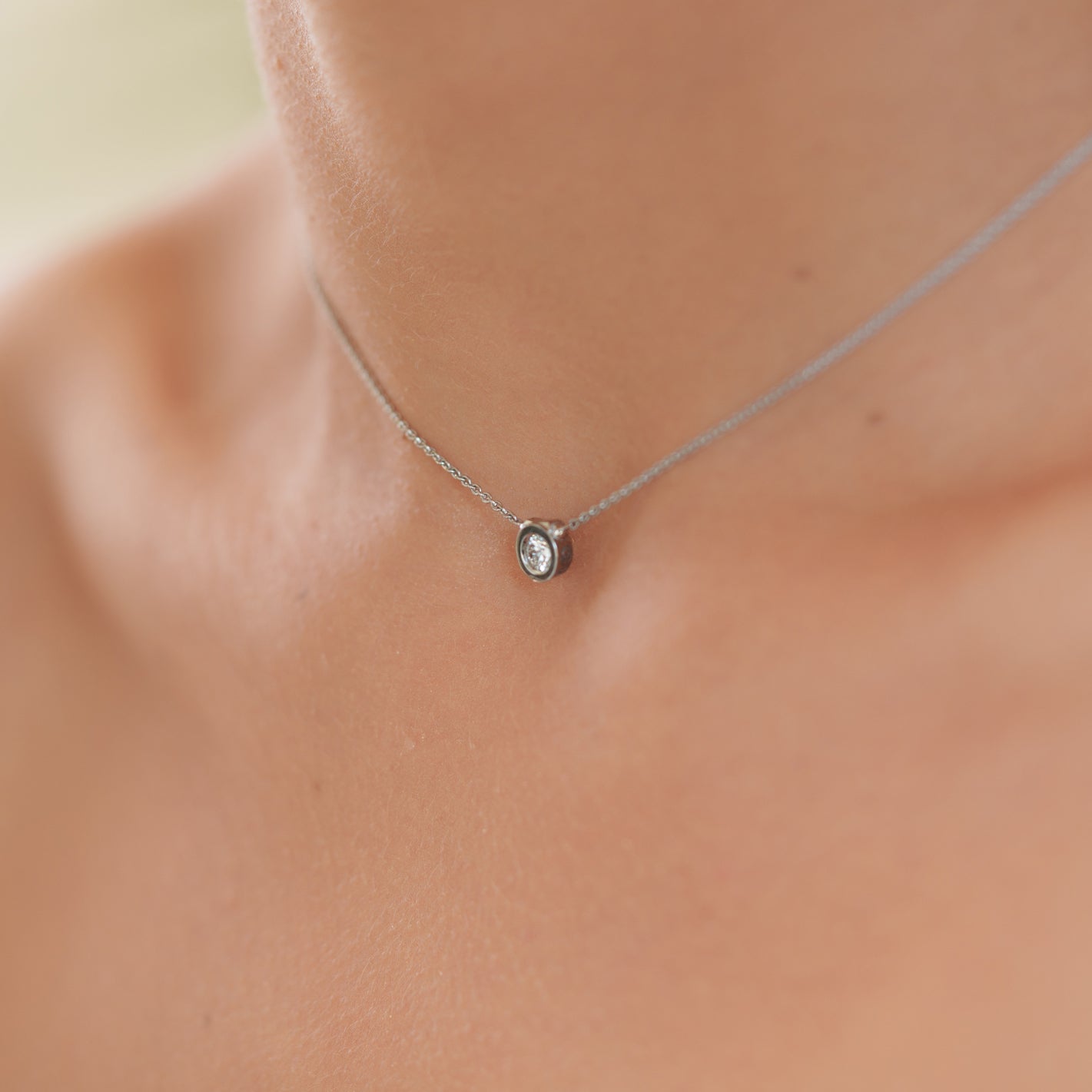 Pendentif Simplicité rond en or et diamant