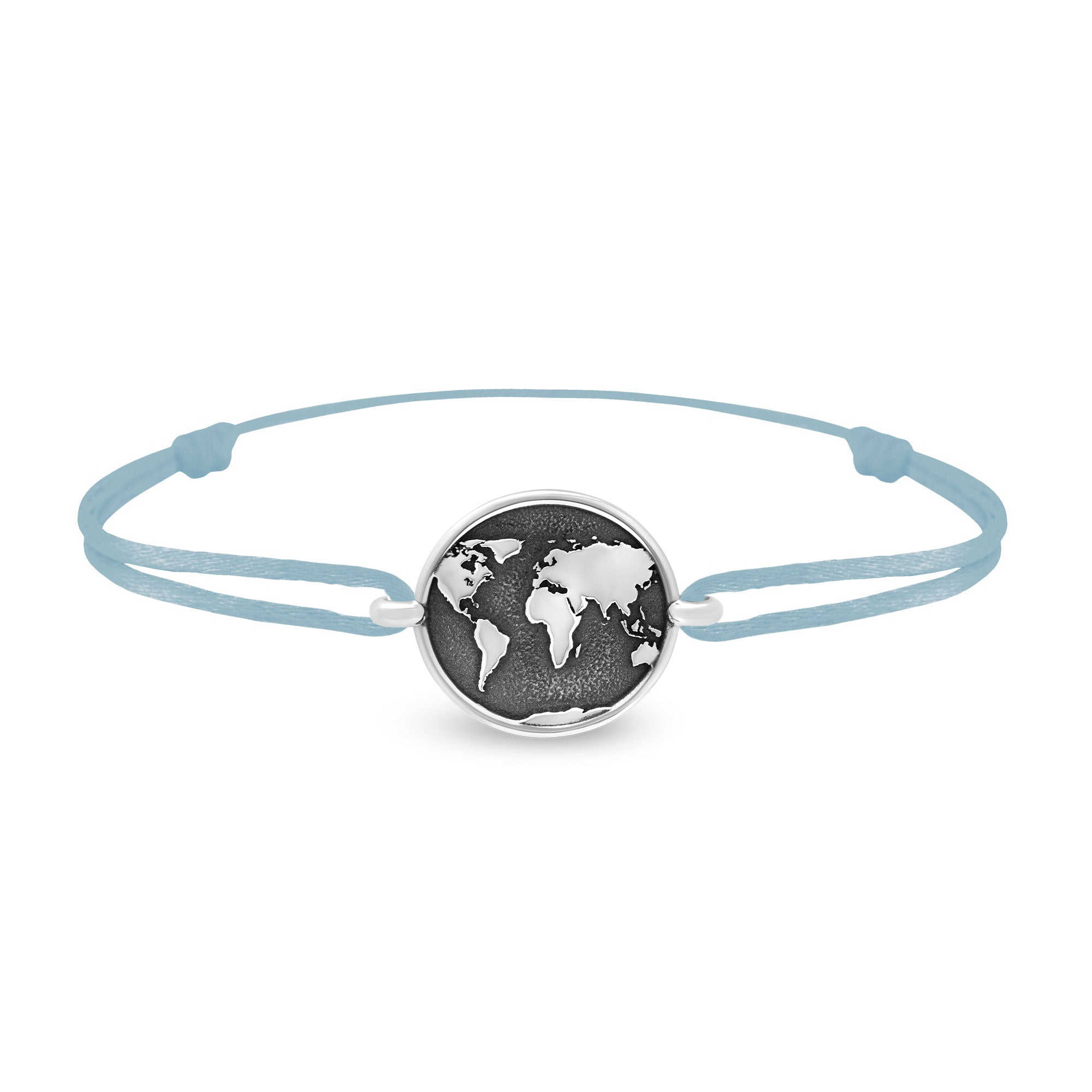 Bracelet lien mappemonde en argent
