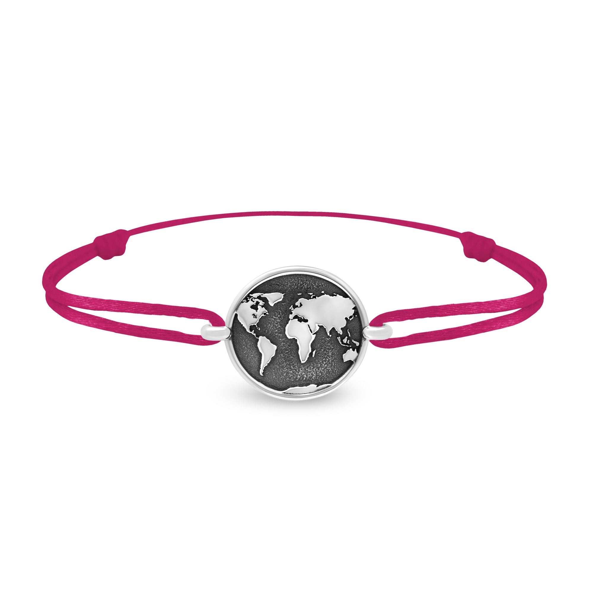 Bracelet lien mappemonde en argent