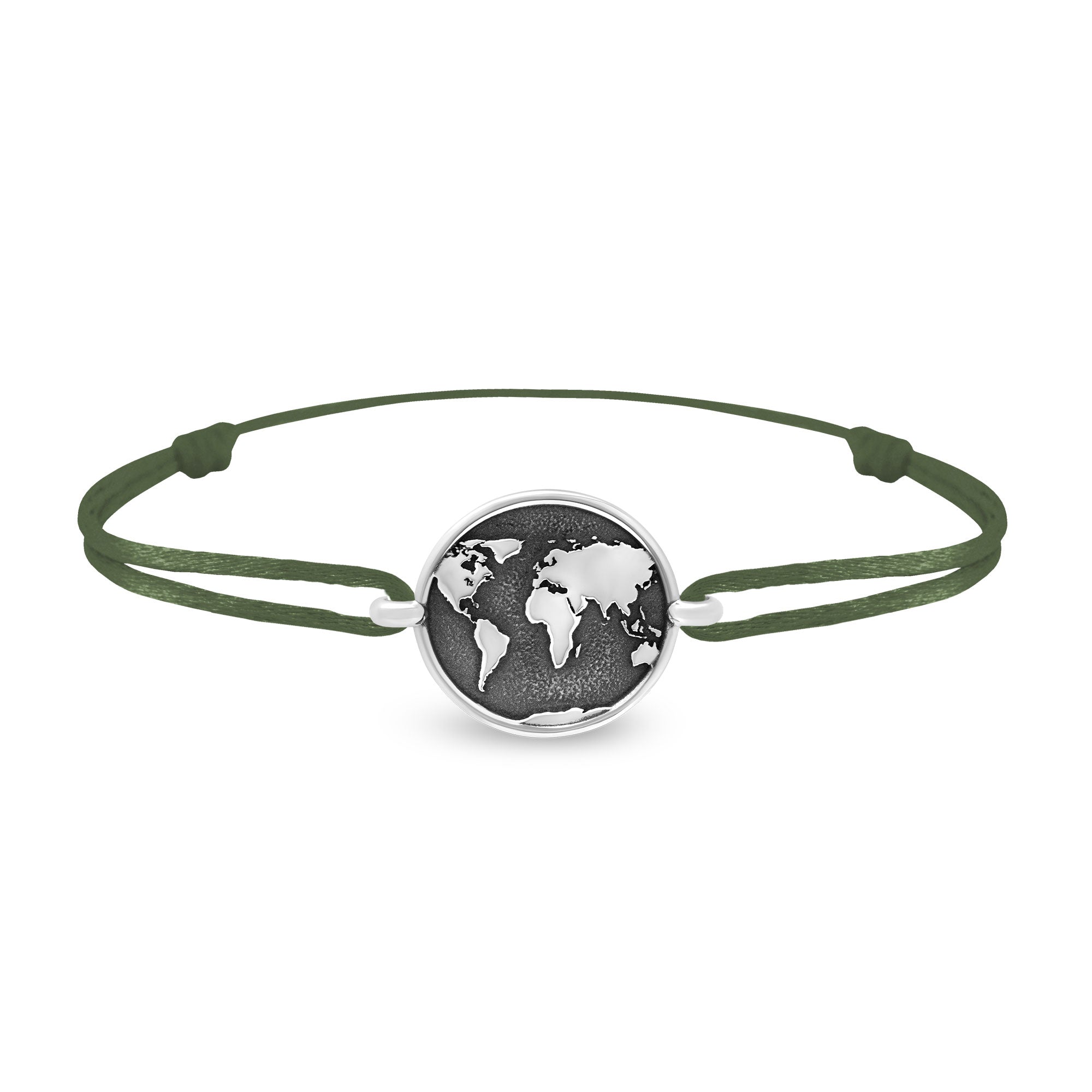 Bracelet lien mappemonde en argent