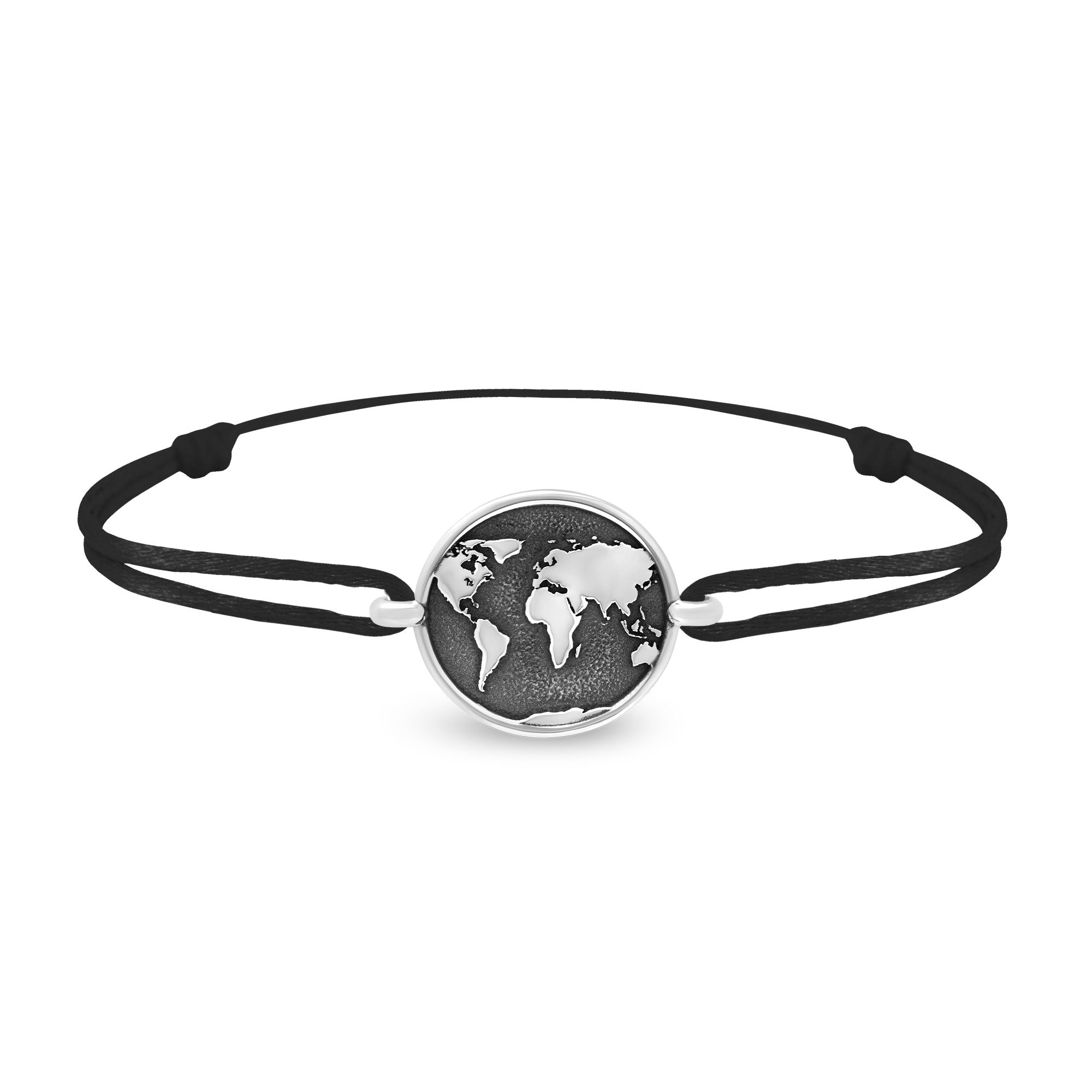 Bracelet lien mappemonde en argent
