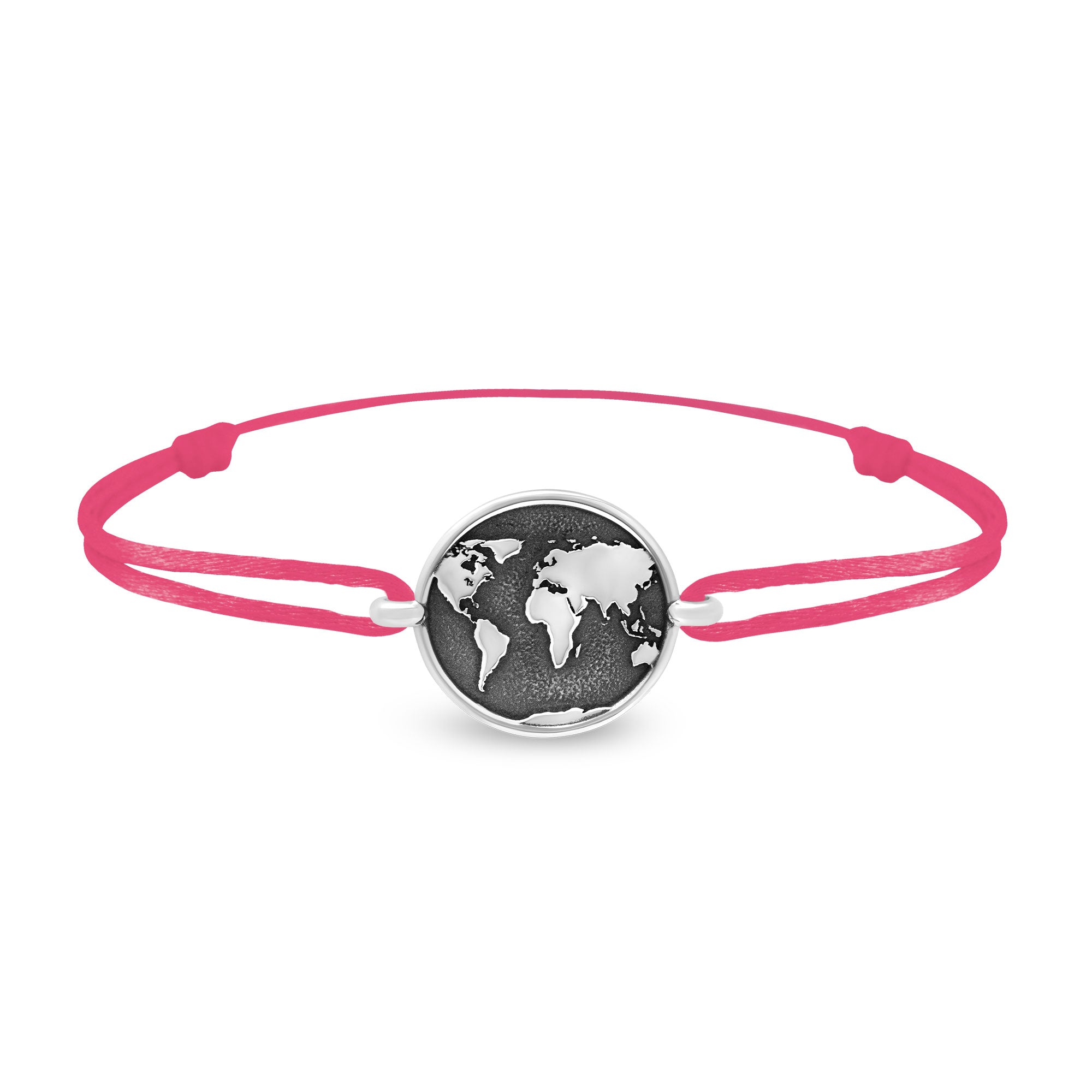 Bracelet lien mappemonde en argent