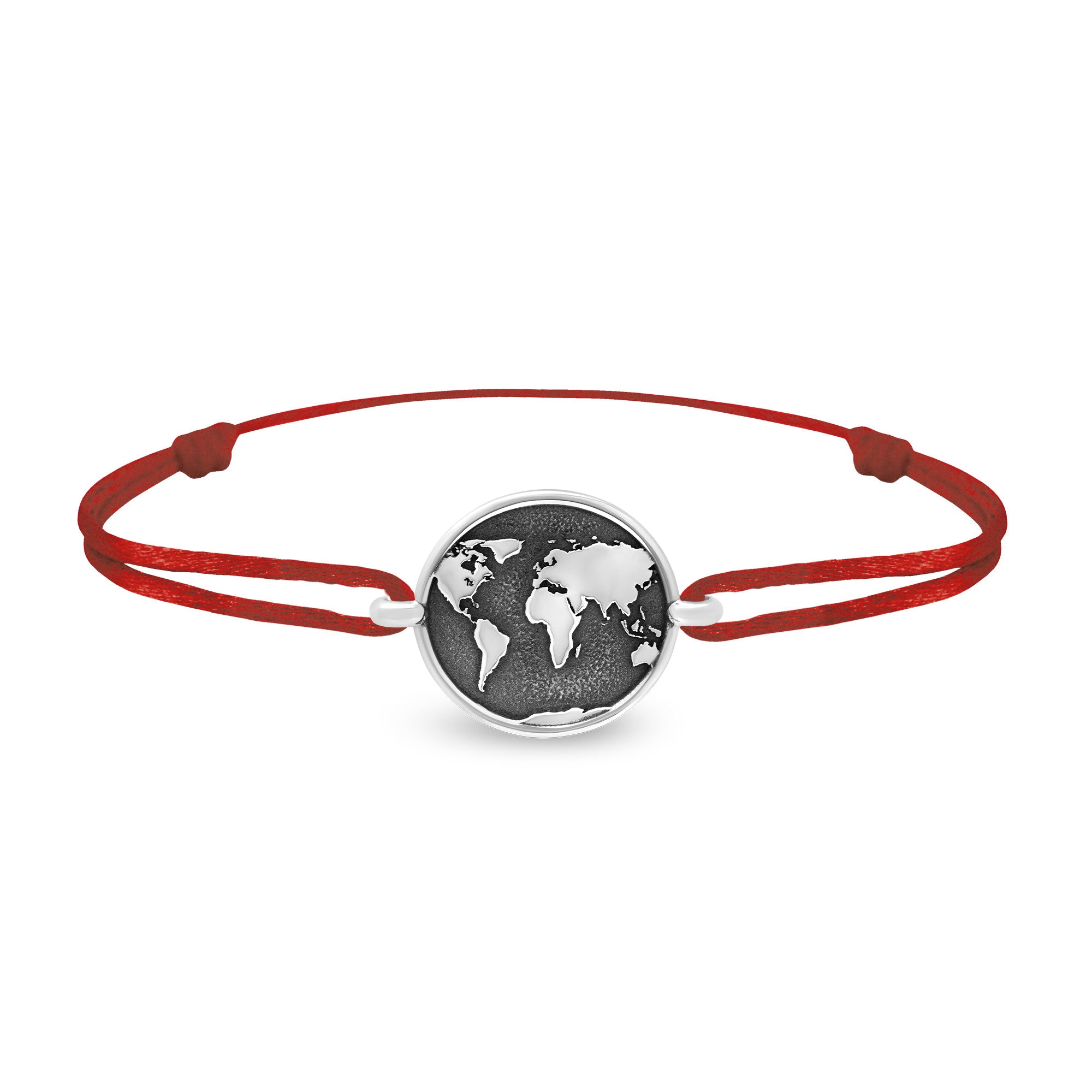 Bracelet lien mappemonde en argent