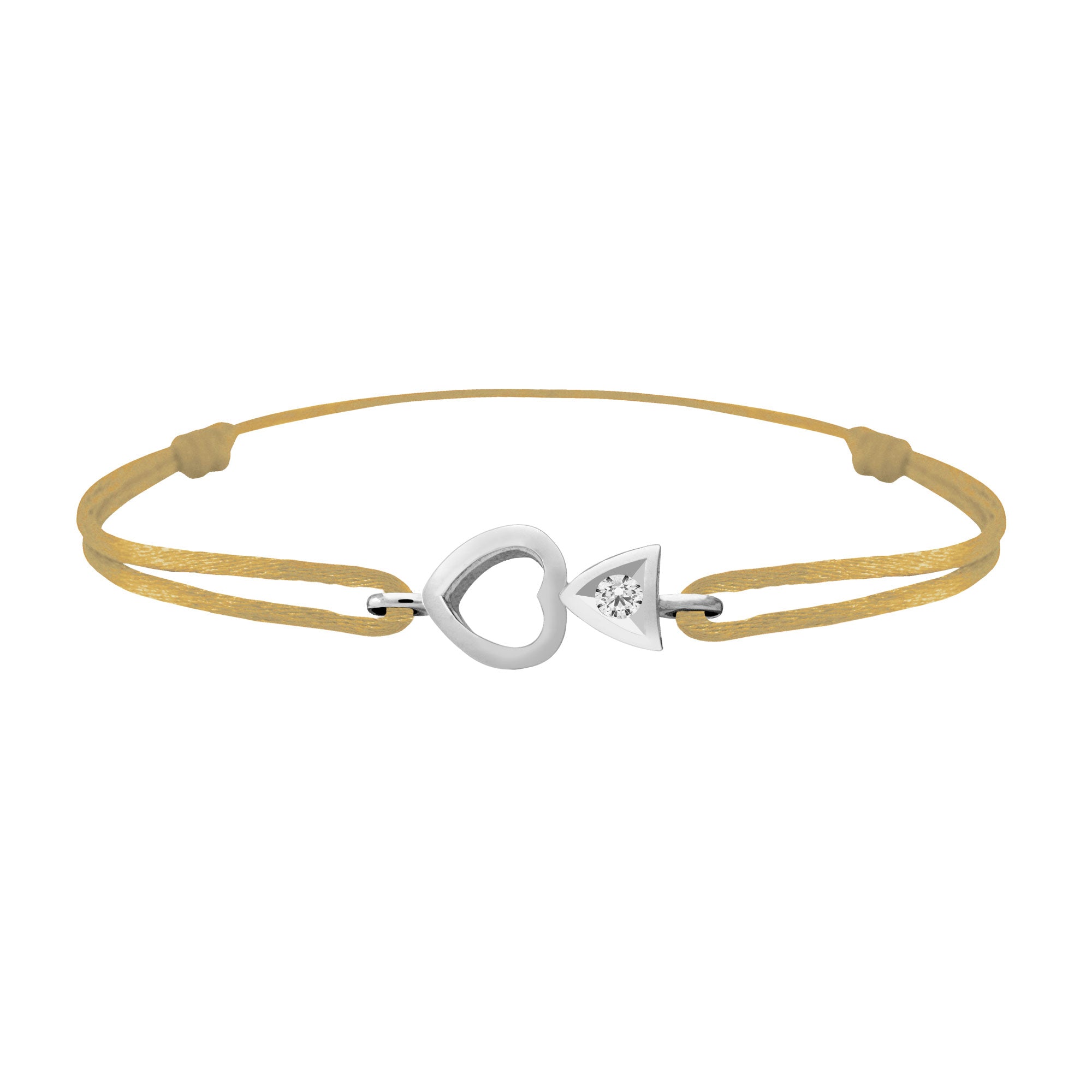 Bracelet lien Tournaire "cupidon cœur" or et diamant