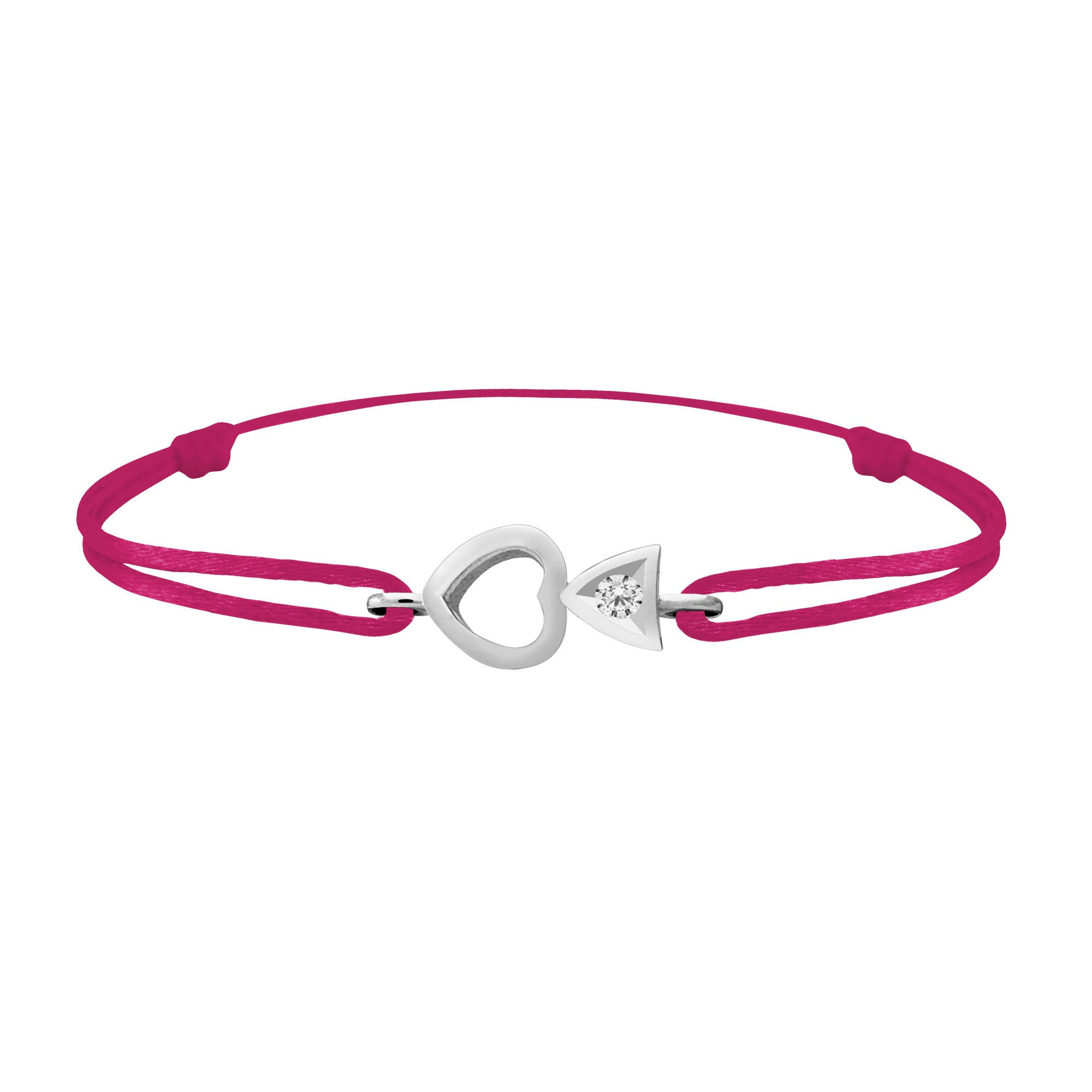 Bracelet lien Tournaire "cupidon cœur" or et diamant