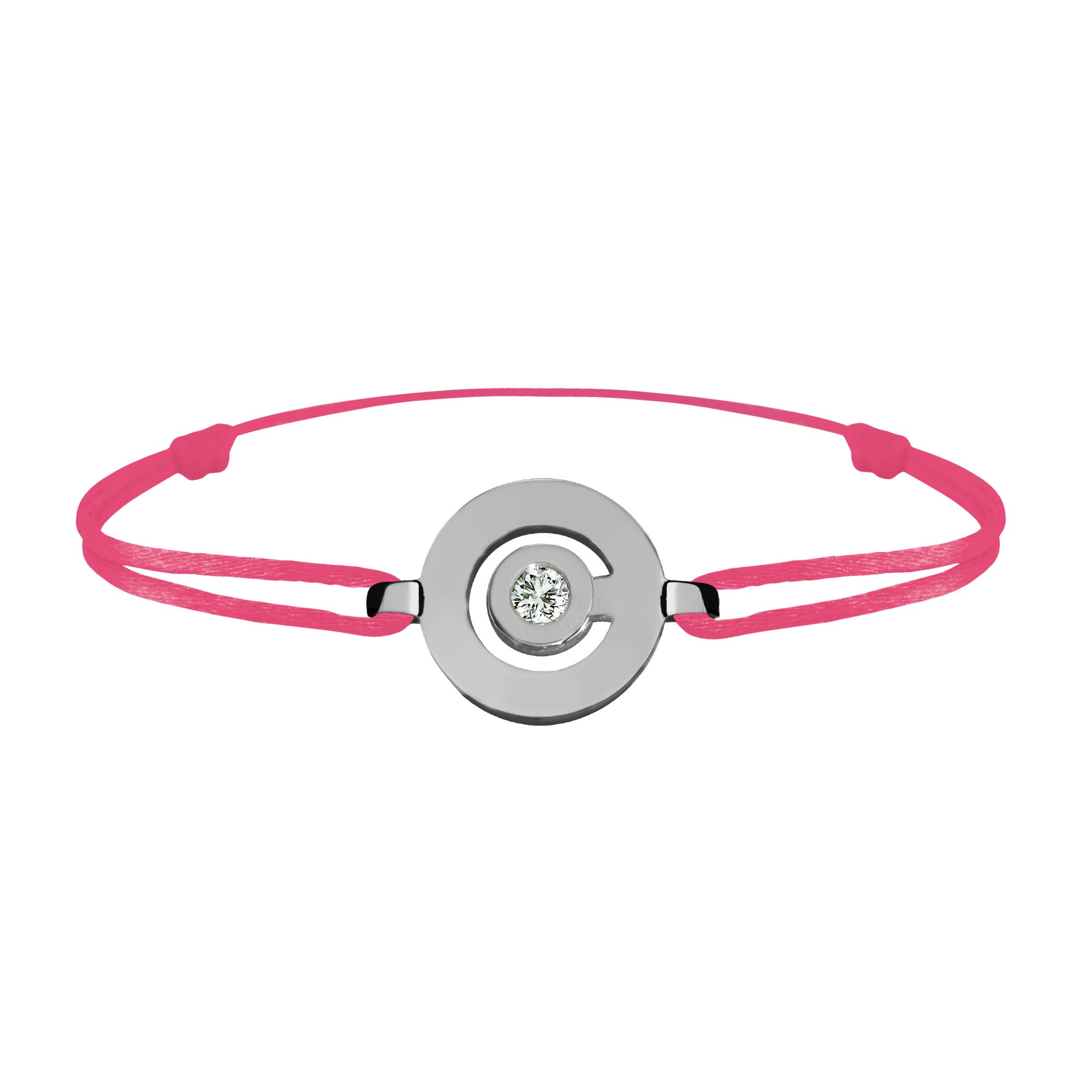 Bracelet lien Tournaire or et diamant signe labyrinthe rond