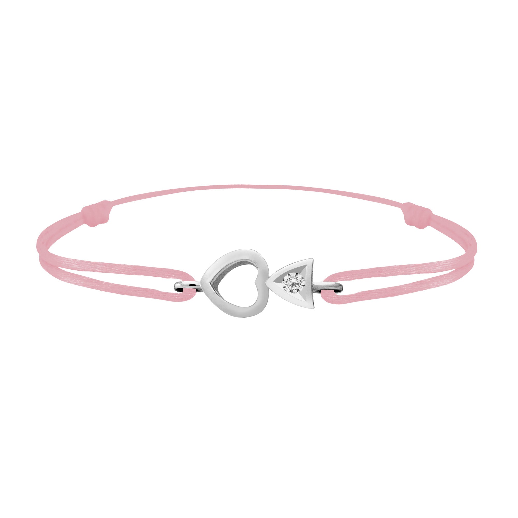 Bracelet lien Tournaire "cupidon cœur" or et diamant