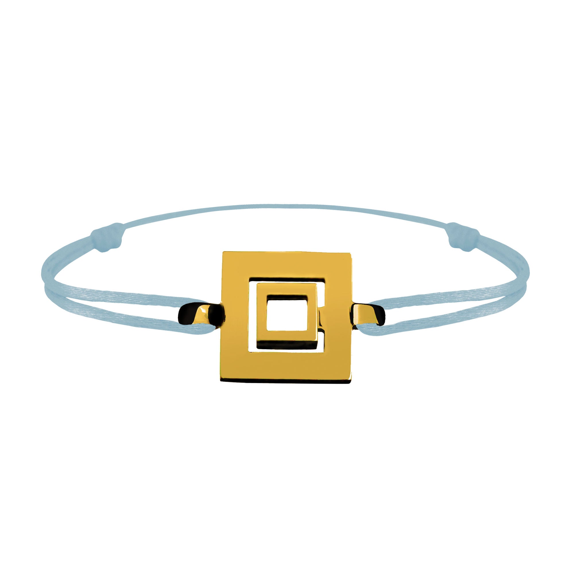Bracelet Lien Signe Labyrinthe Carré Tout Or