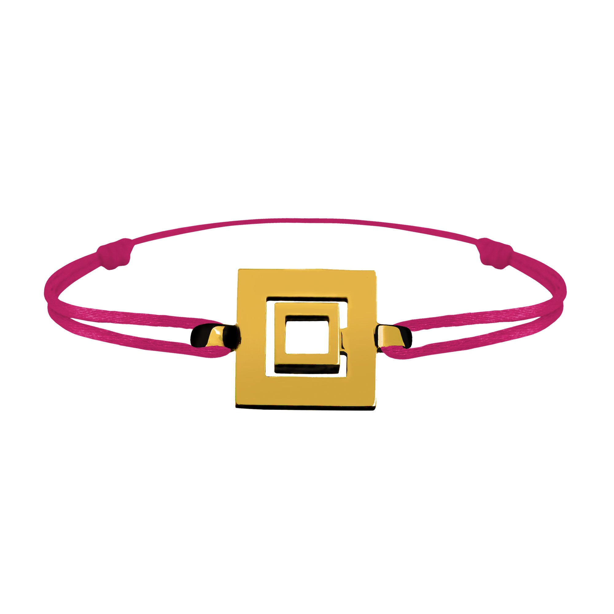 Bracelet Lien Signe Labyrinthe Carré Tout Or