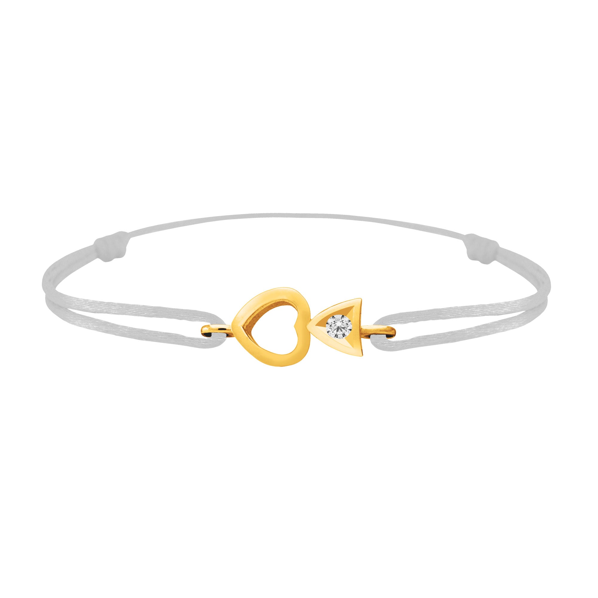 Bracelet lien Tournaire "cupidon cœur" or et diamant