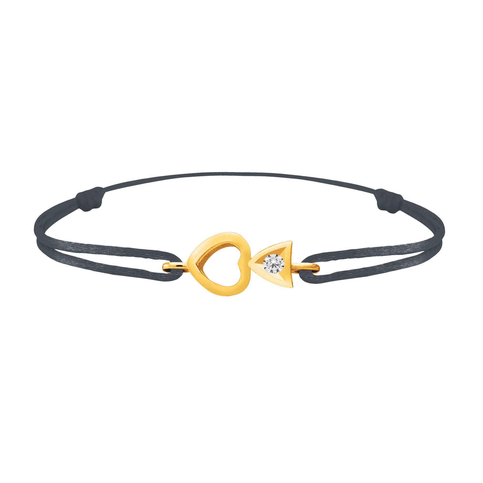 Bracelet lien Tournaire "cupidon cœur" or et diamant