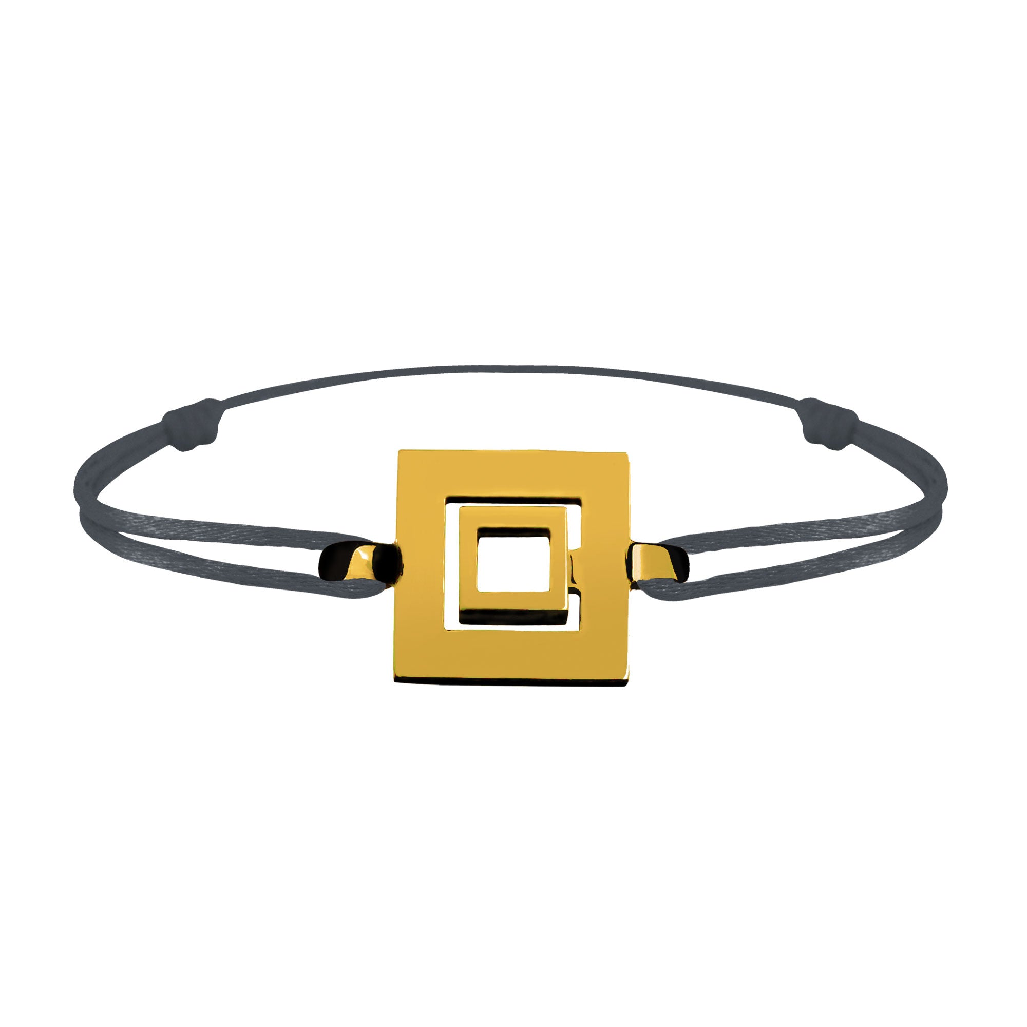 Bracelet Lien Signe Labyrinthe Carré Tout Or