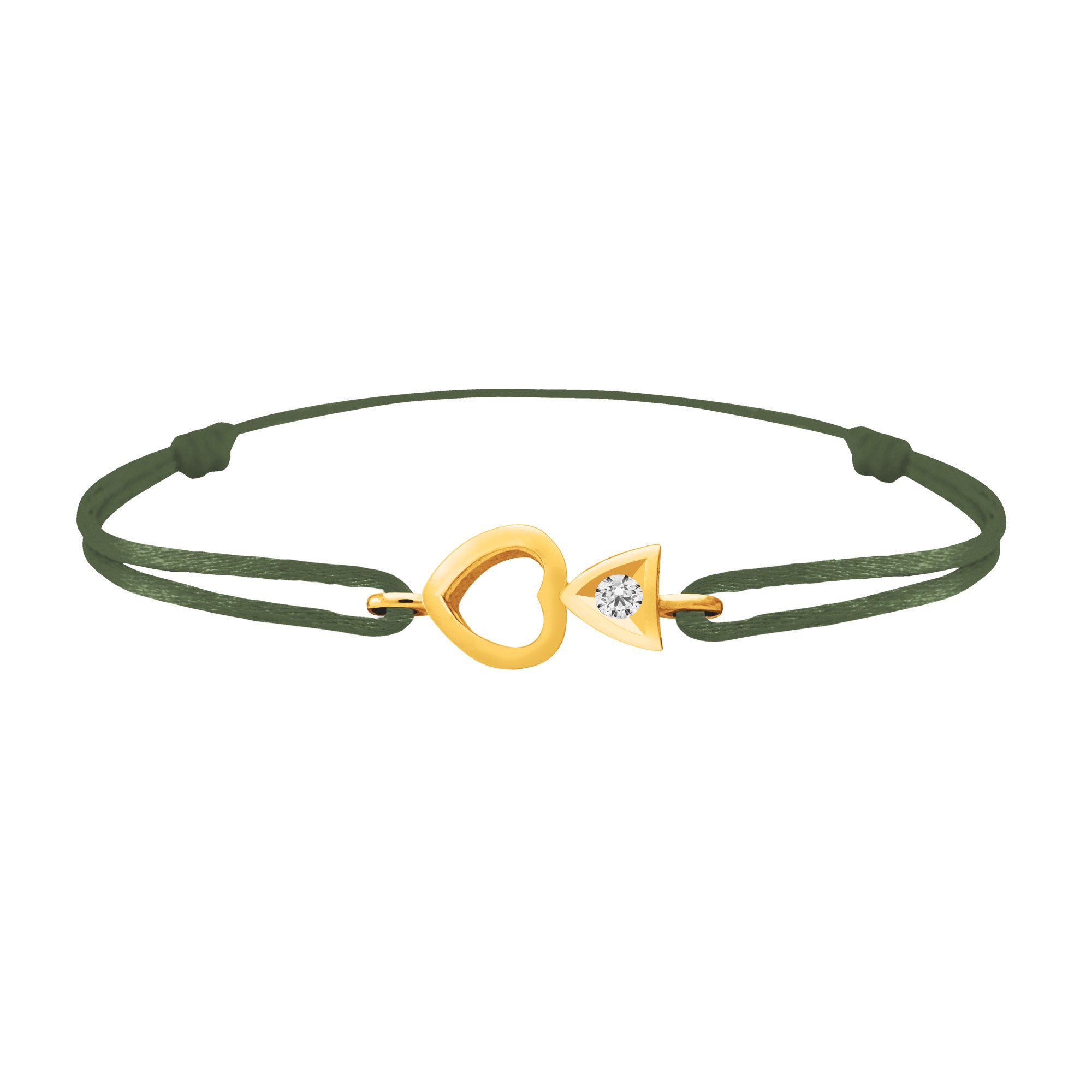 Bracelet lien Tournaire "cupidon cœur" or et diamant