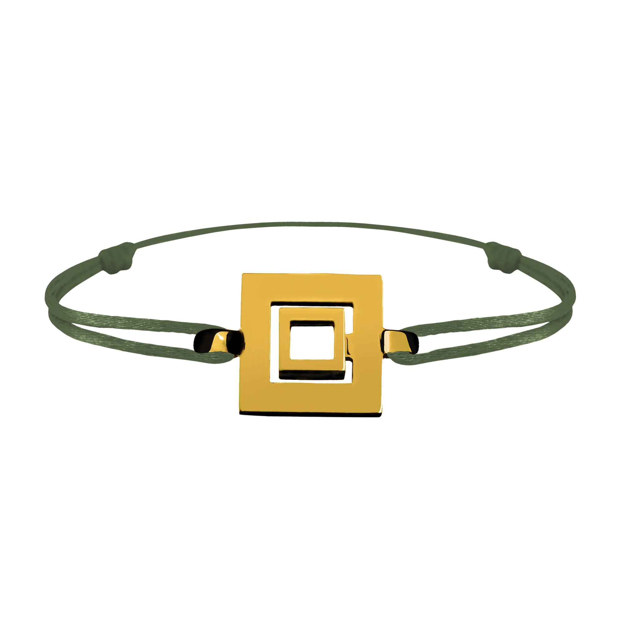 Bracelet Lien Signe Labyrinthe Carré Tout Or