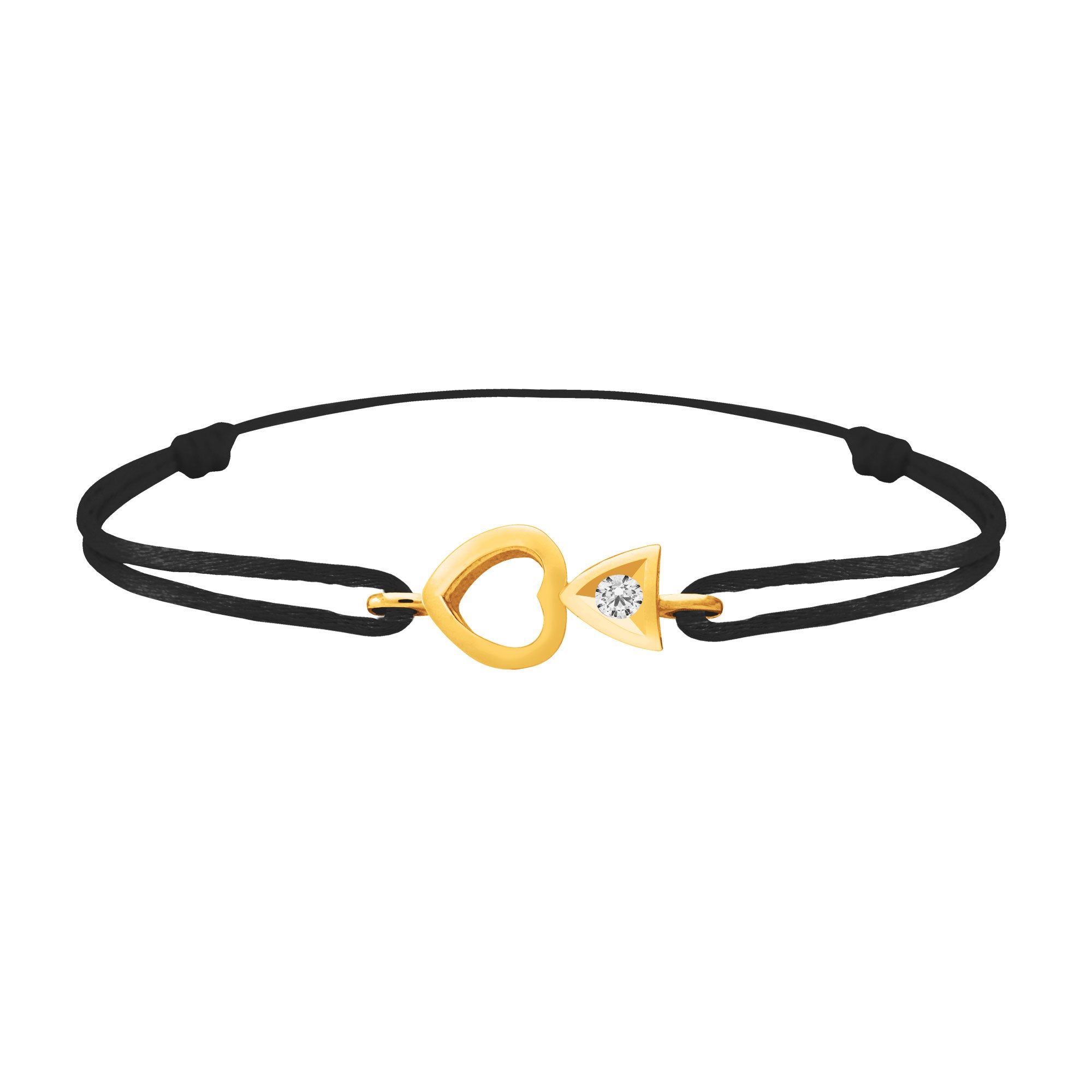 Bracelet lien Tournaire "cupidon cœur" or et diamant