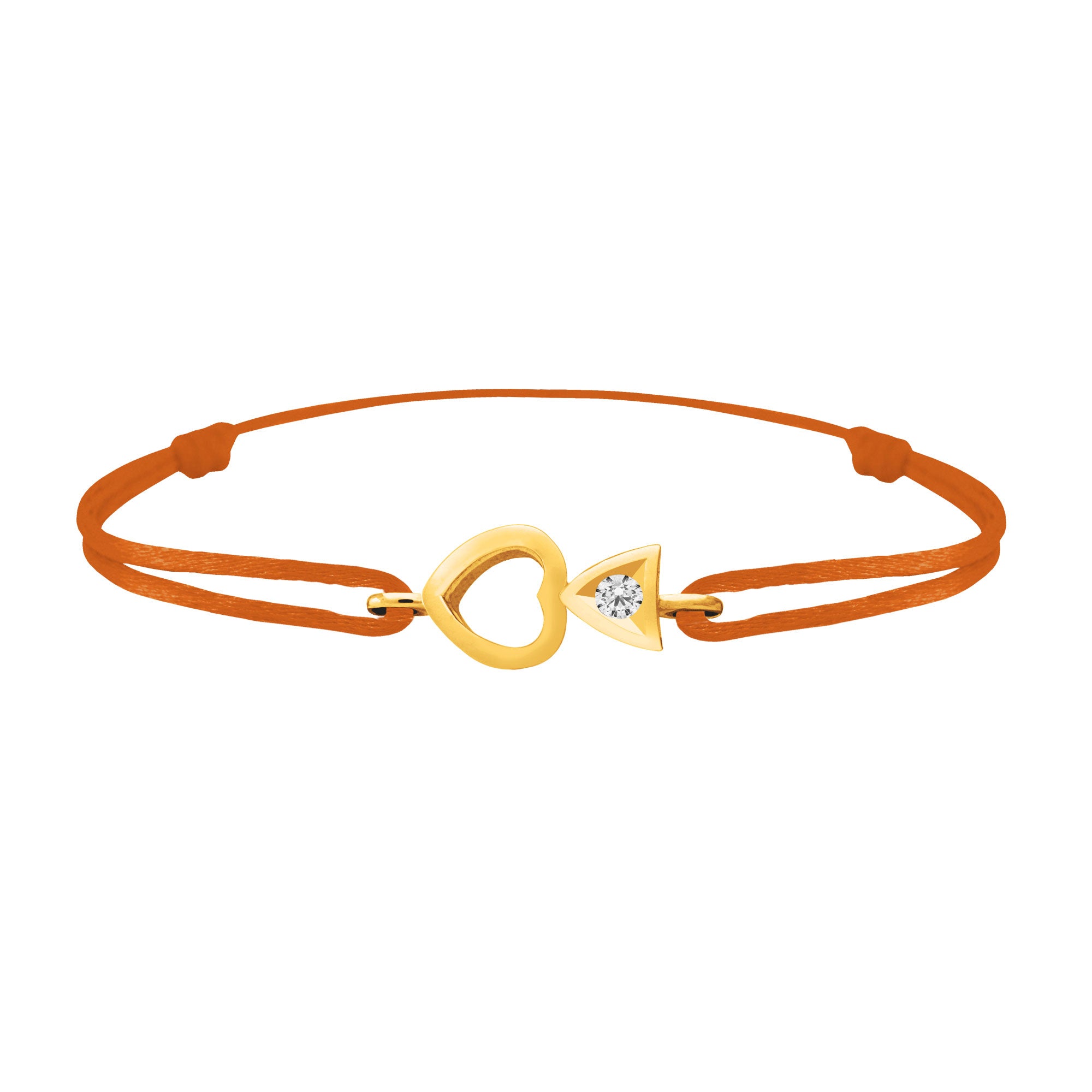 Bracelet lien Tournaire "cupidon cœur" or et diamant