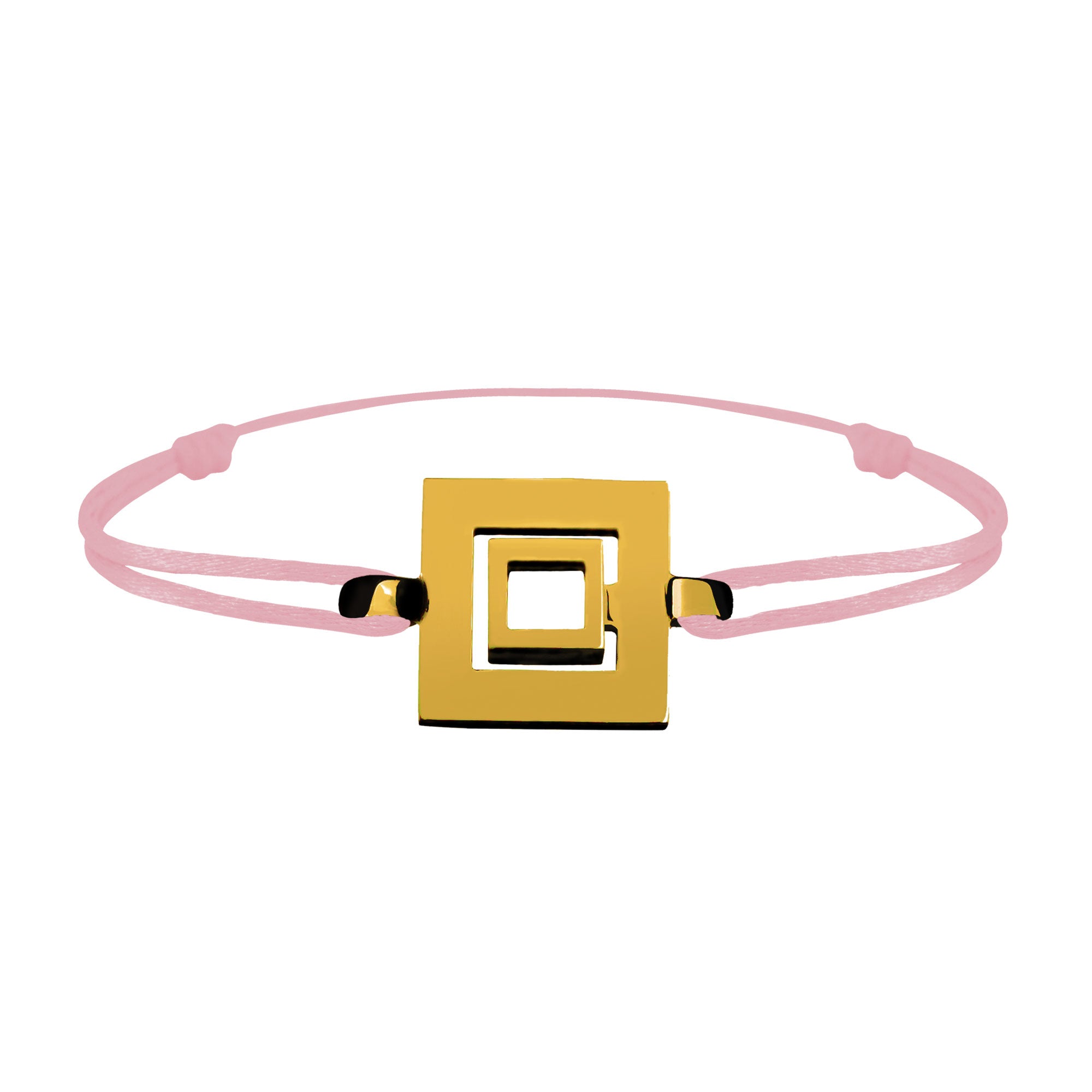 Bracelet Lien Signe Labyrinthe Carré Tout Or