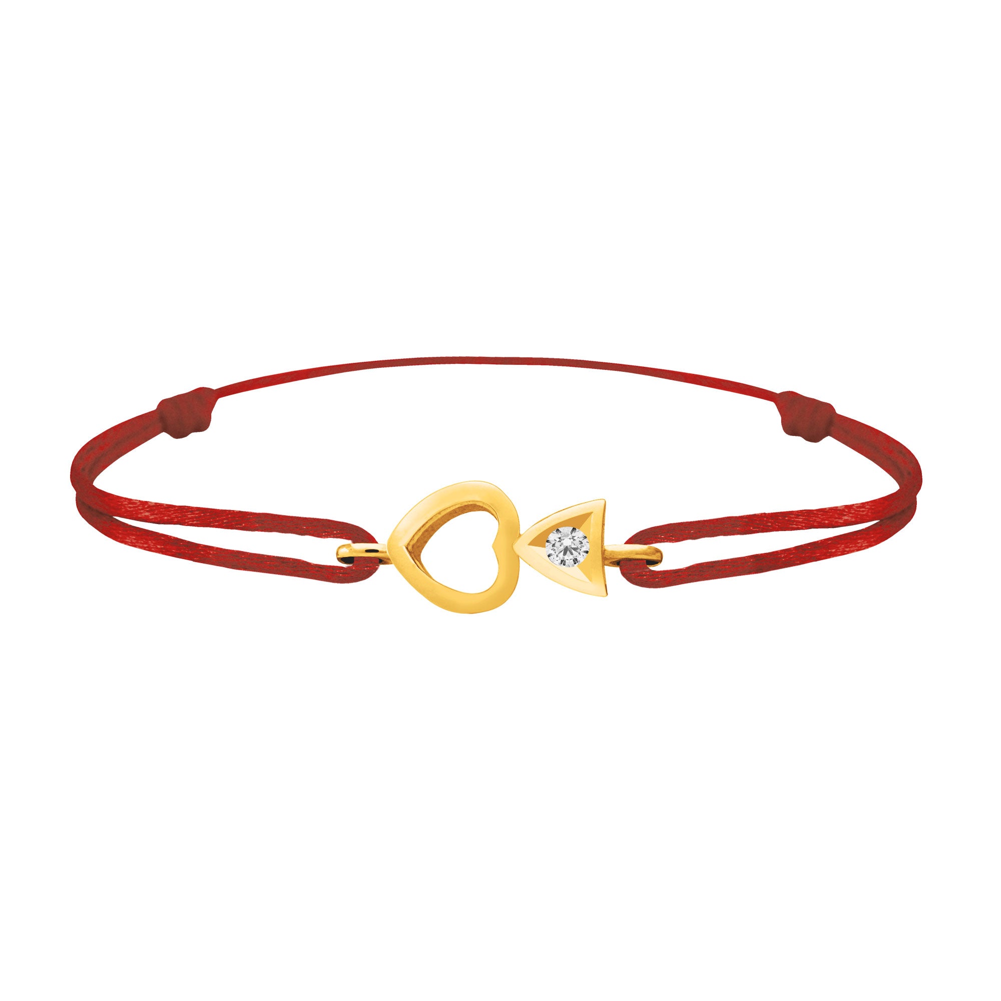 Bracelet lien Tournaire "cupidon cœur" or et diamant