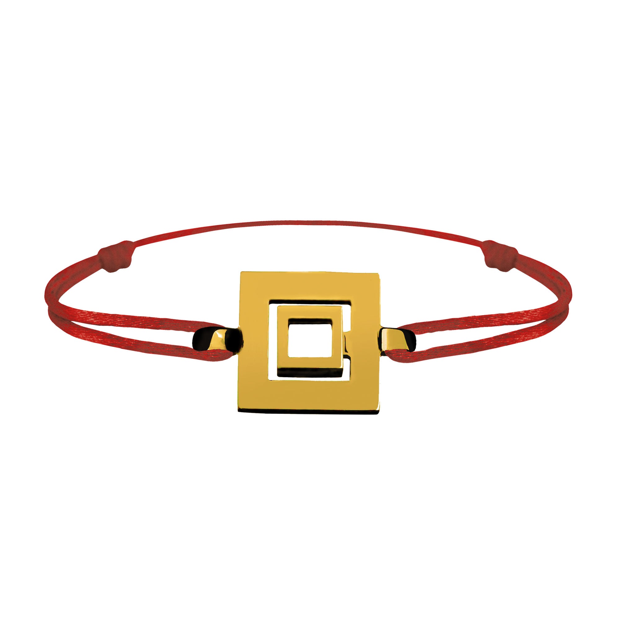 Bracelet Lien Signe Labyrinthe Carré Tout Or