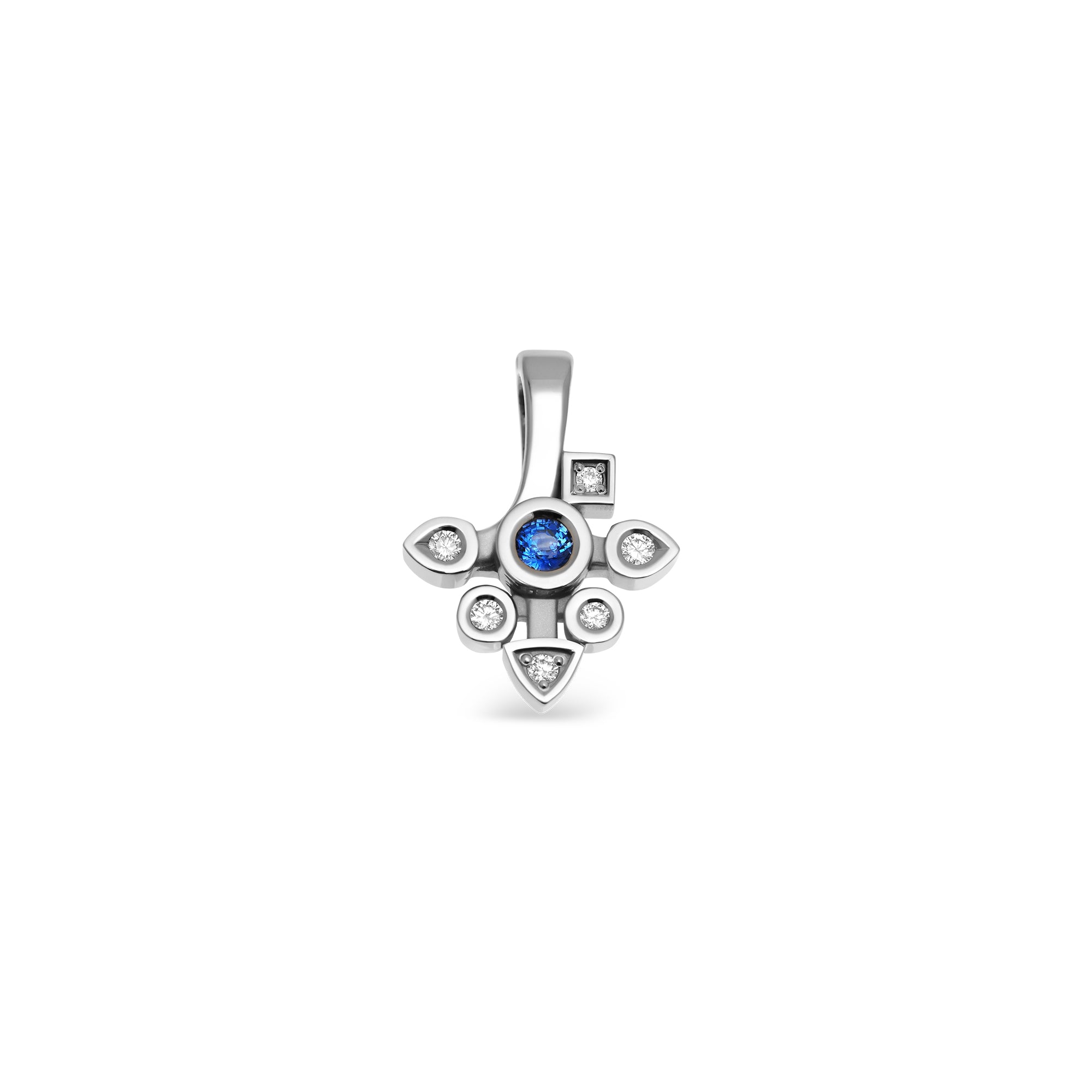 Daisy small sapphire and diamonds pendant
