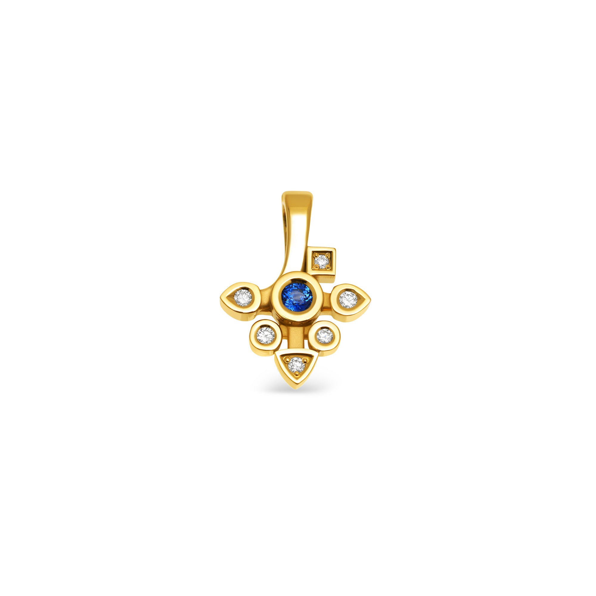 Daisy small sapphire and diamonds pendant