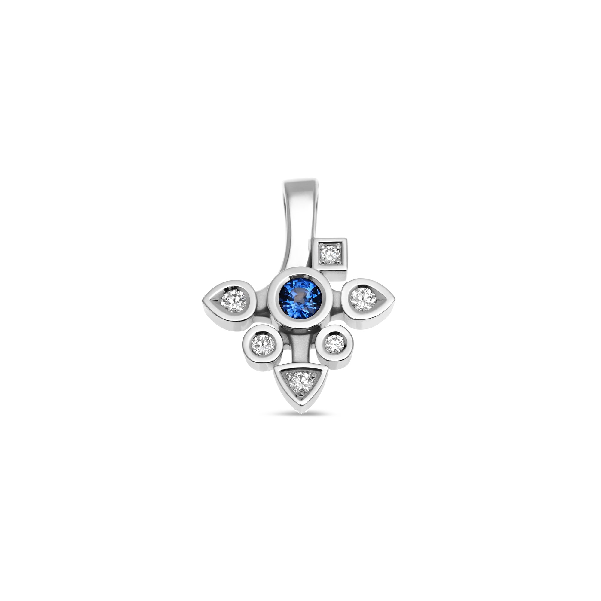 Daisy medium sapphire and diamonds pendant