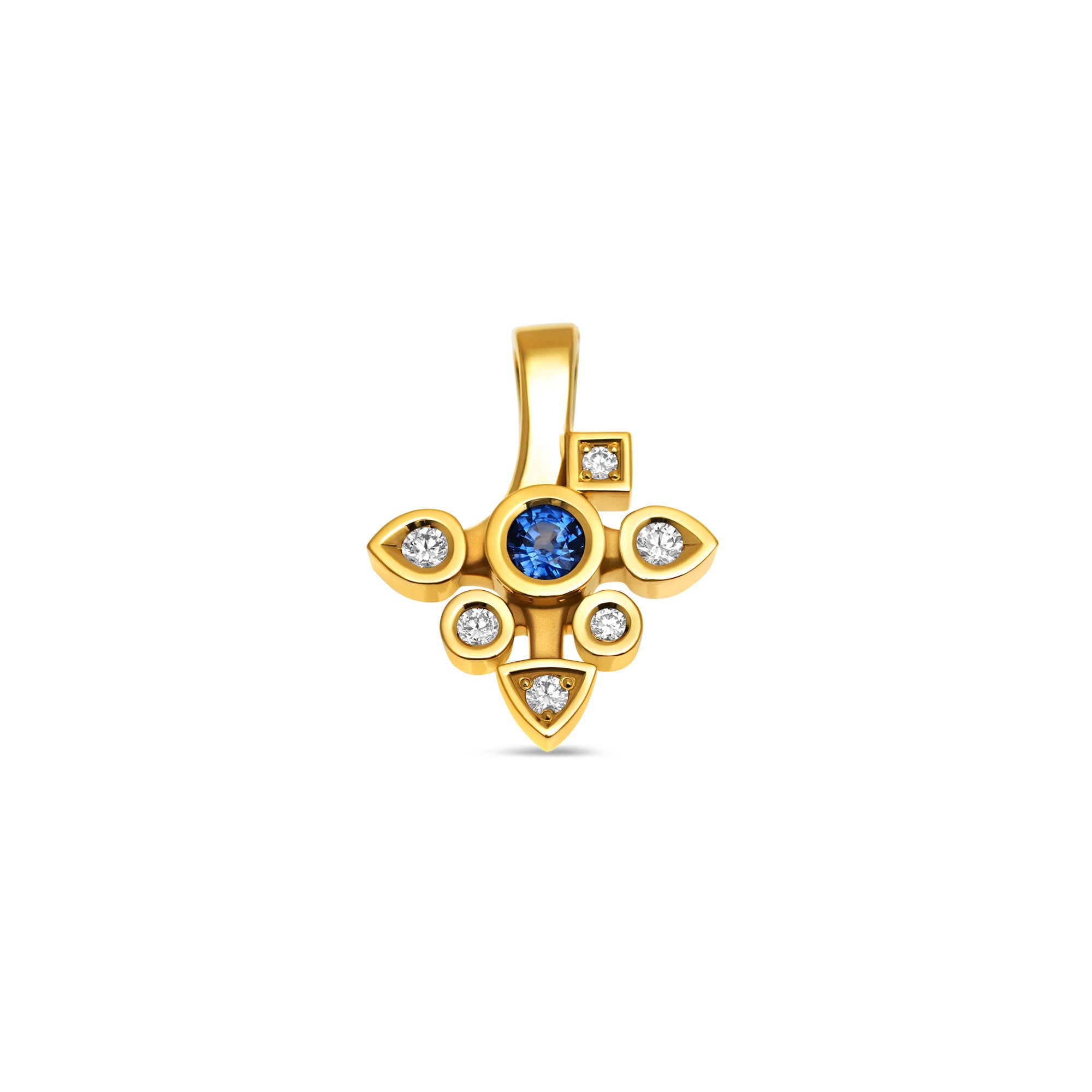 Daisy medium sapphire and diamonds pendant