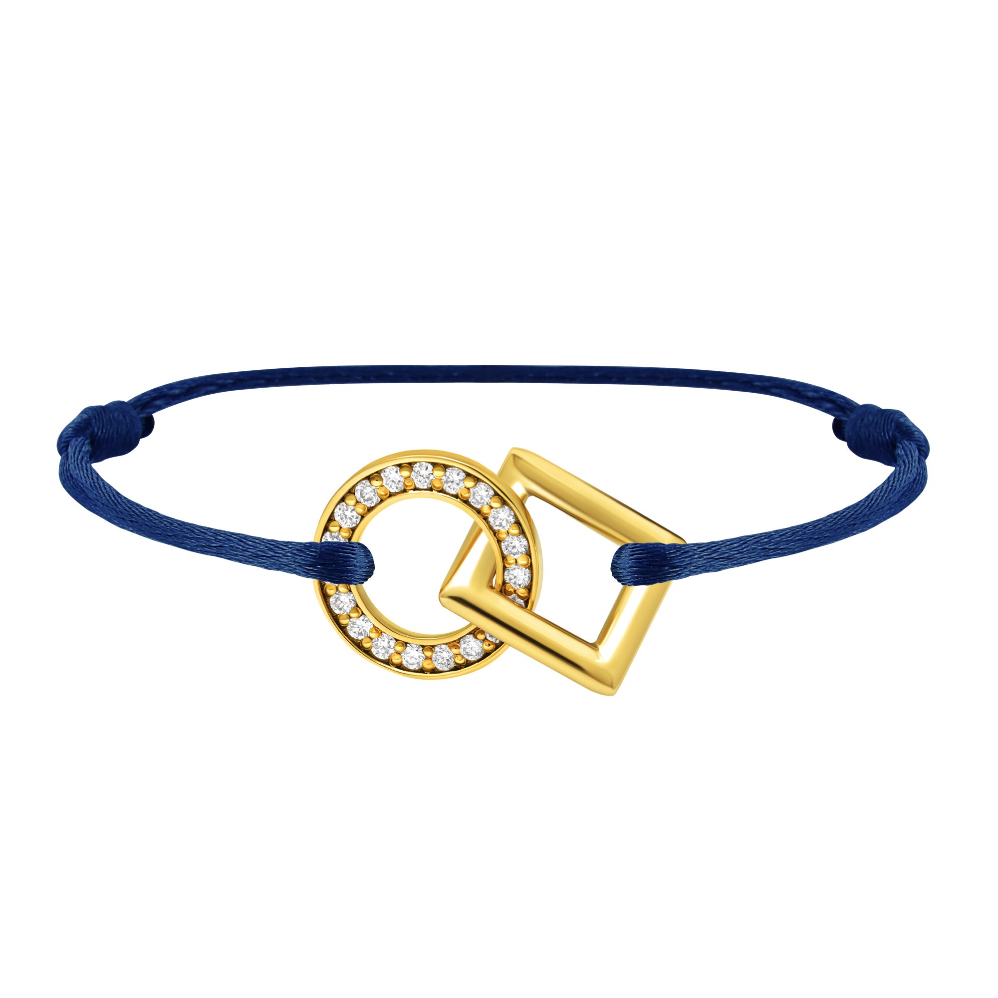 Inseparable bracelet in gold, pave diamonds in the round