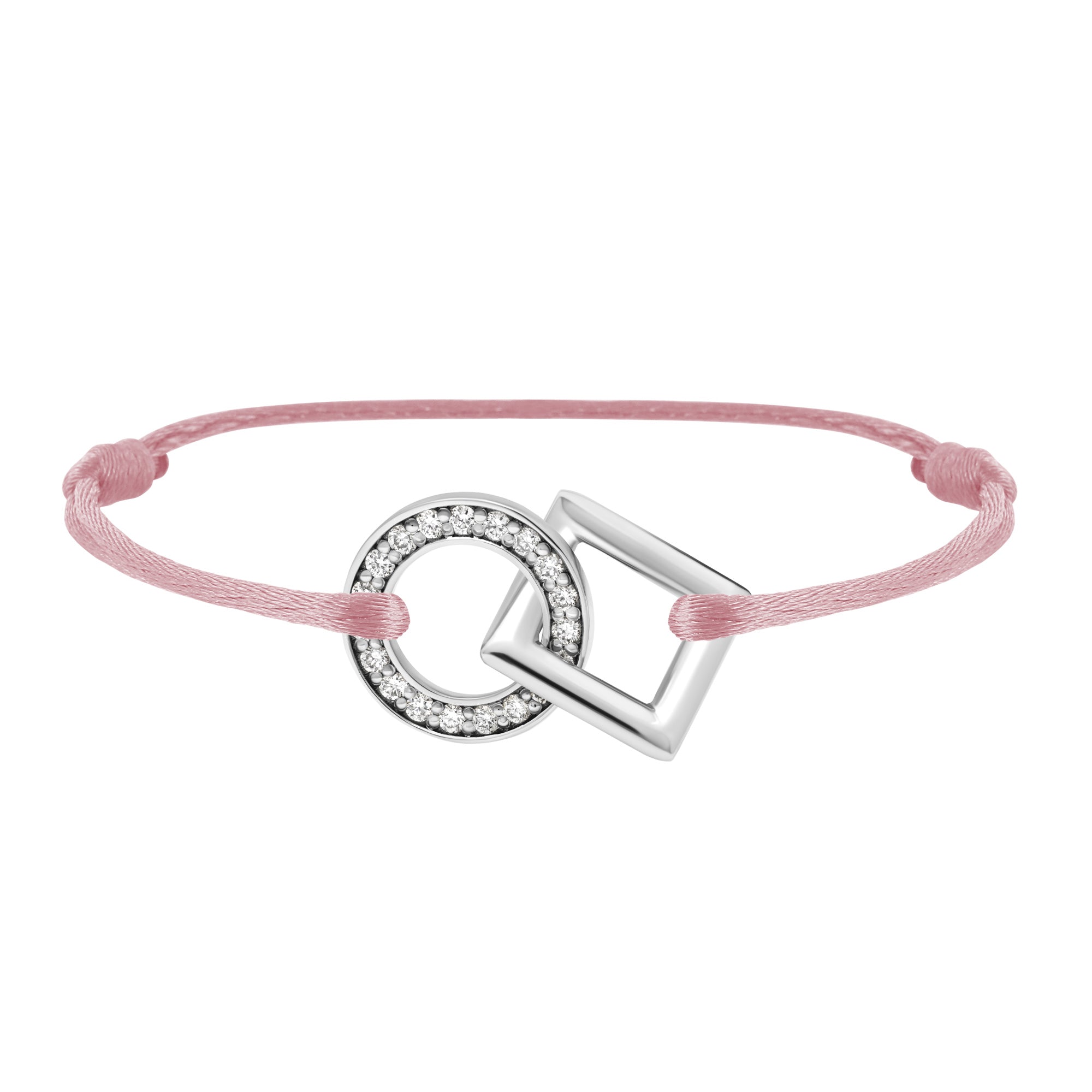 Inseparable bracelet in gold, pave diamonds in the round