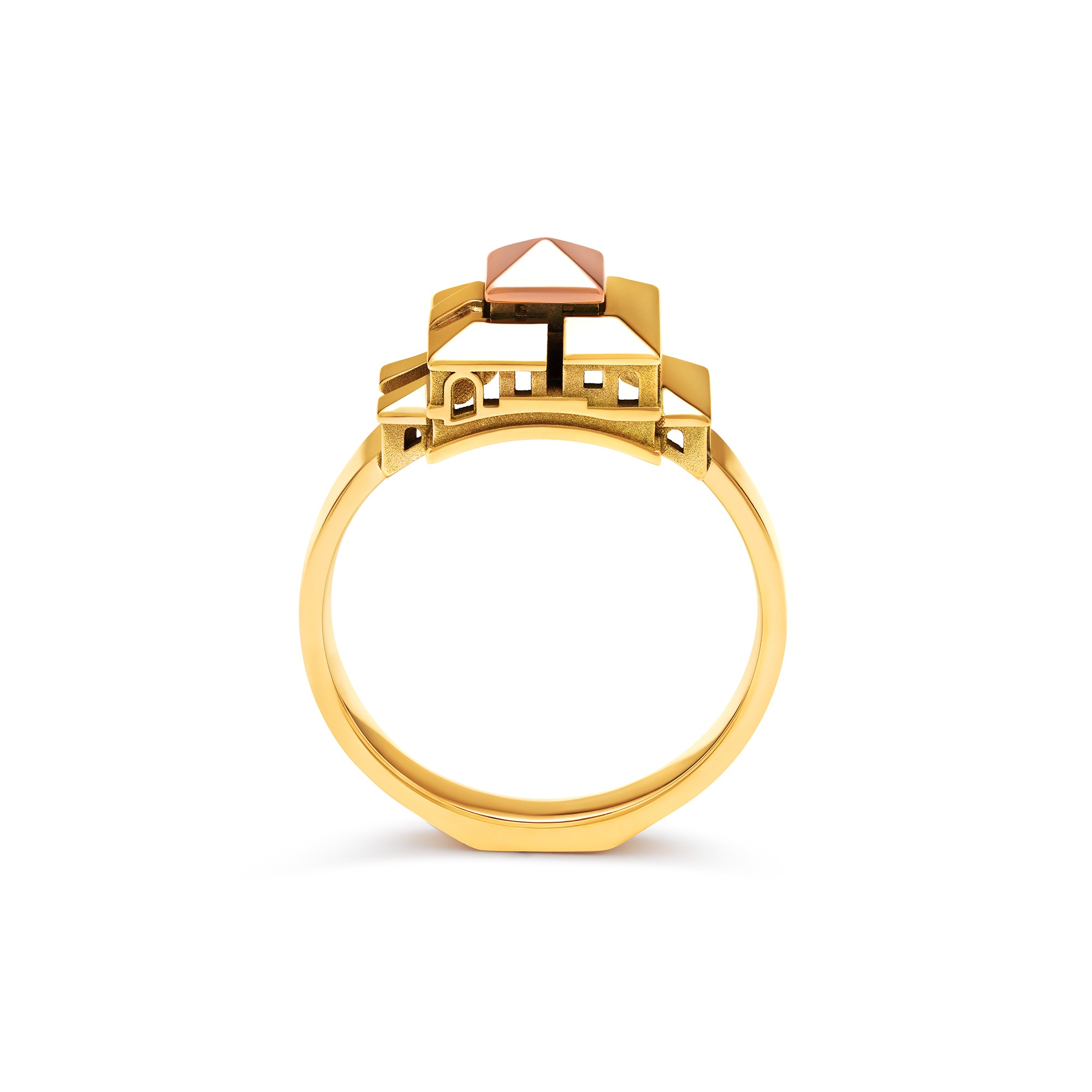 Bague Architecture Cite Carrée Small en or