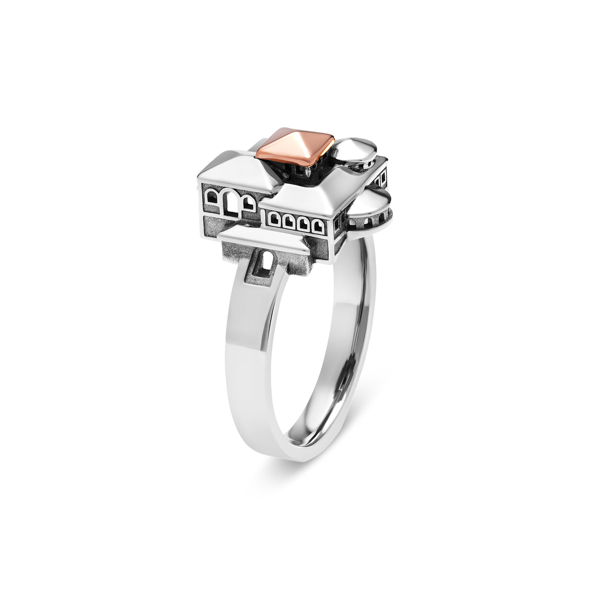 Bague Créateur Verre Industriel Jaune 23ème Fusion - Très Classe Et Chic, Neuve
